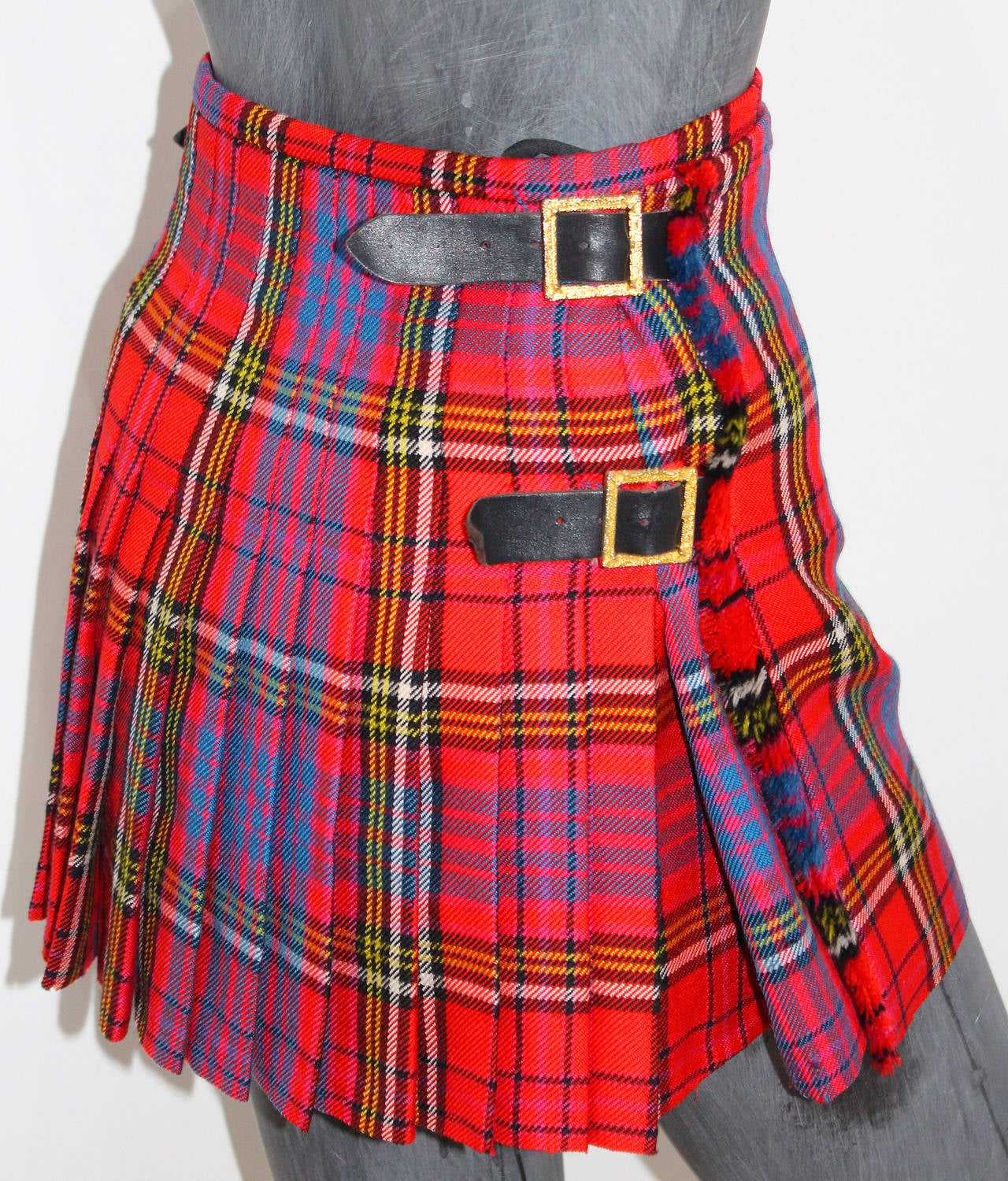 Red The iconic punk Vivienne Westwood pleated kilt skirt c. 1994