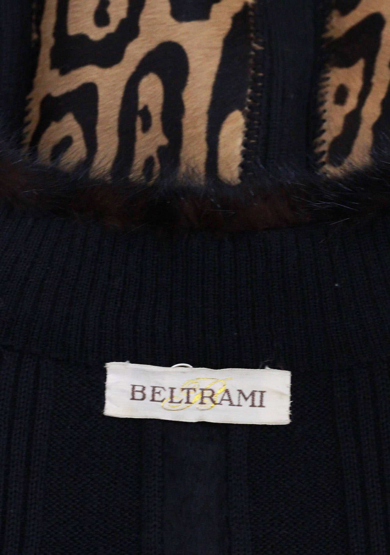 A fine 1980s Italian leopard print cape in pony skin and mink fur by Beltrami 1