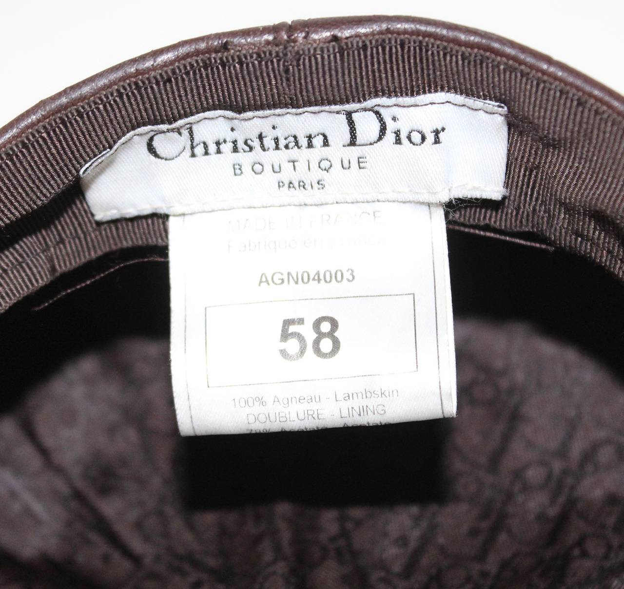 1990s Christian Dior Croc Embossed Leather Newsboy Hat In Excellent Condition In London, GB