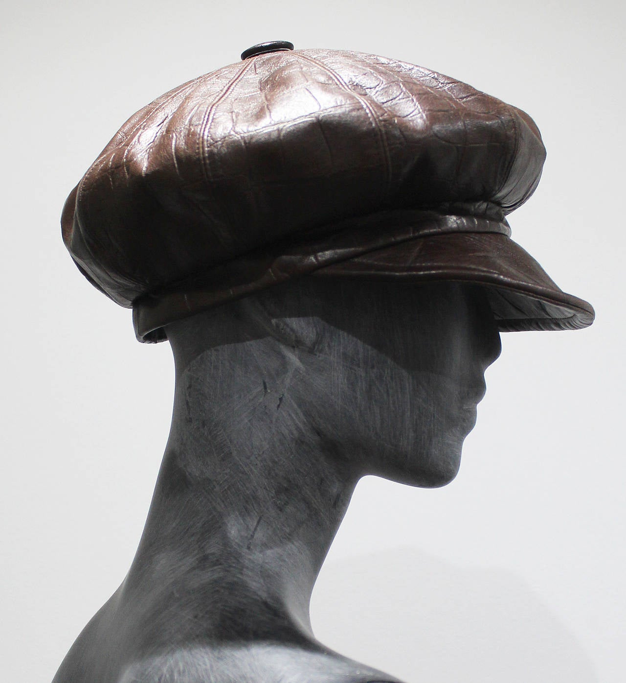 1990s Christian Dior Croc Embossed Leather Newsboy Hat At 1stdibs 1990s Christian Dior Croc Embossed Leather Newsboy Hat At 1stdibs