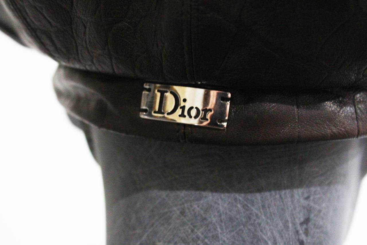 dior leather hat
