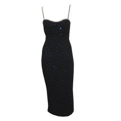 1990s Dolce & Gabbana Pin Up Diamante Evening Dress