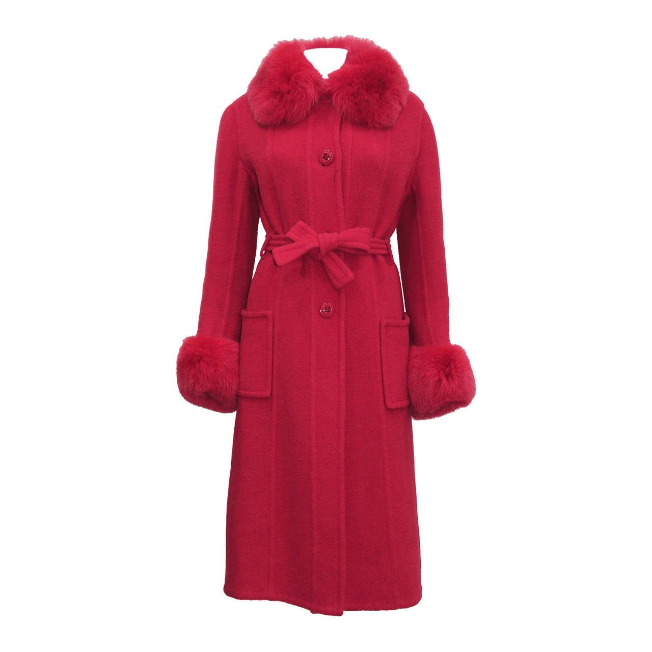 Exceptional 1960s red fox fur and tweed fall coat from THE WHITE HOUSE