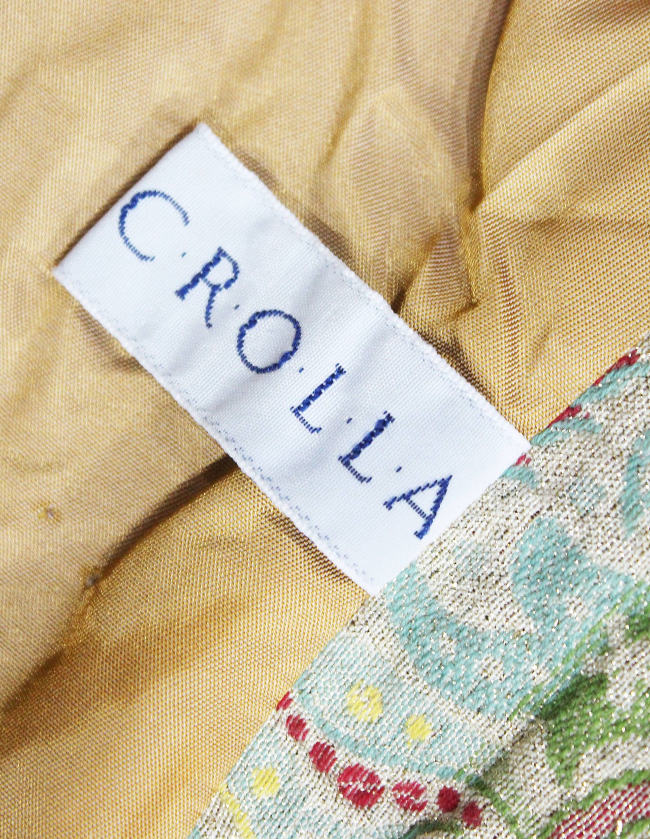 Beige Exceptional British Silk Brocade Paisley Tailored Coat by CROLLA c. 1984