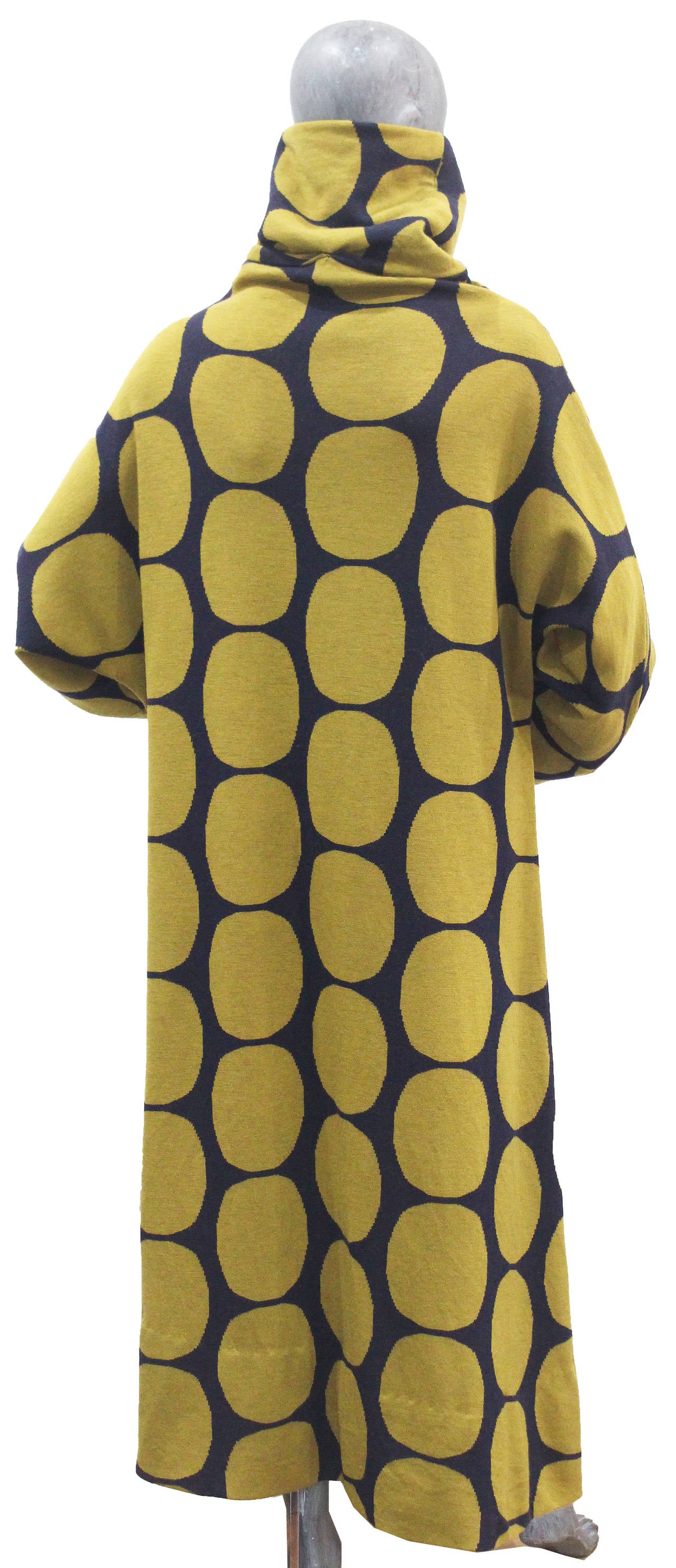 Exceptional Rudi Gernreich polka-dot unisex knitted caftan c. 1970 1