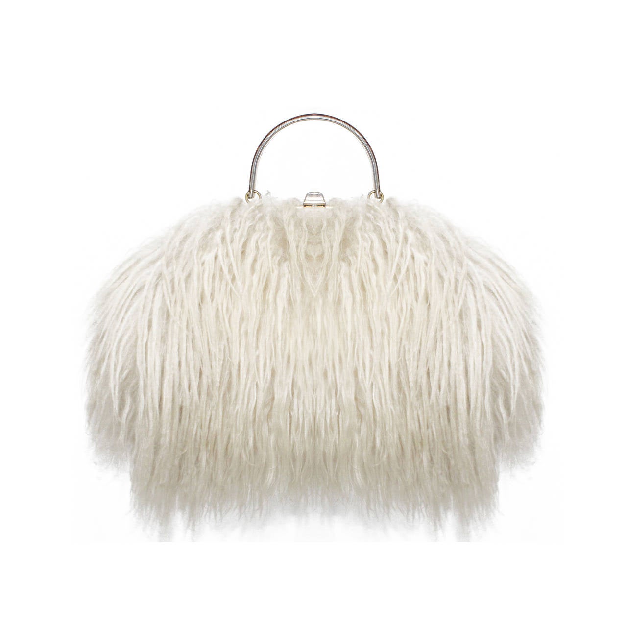 Fine and Rare 1960s XL Mongolian Lamb Fur Purse Bag