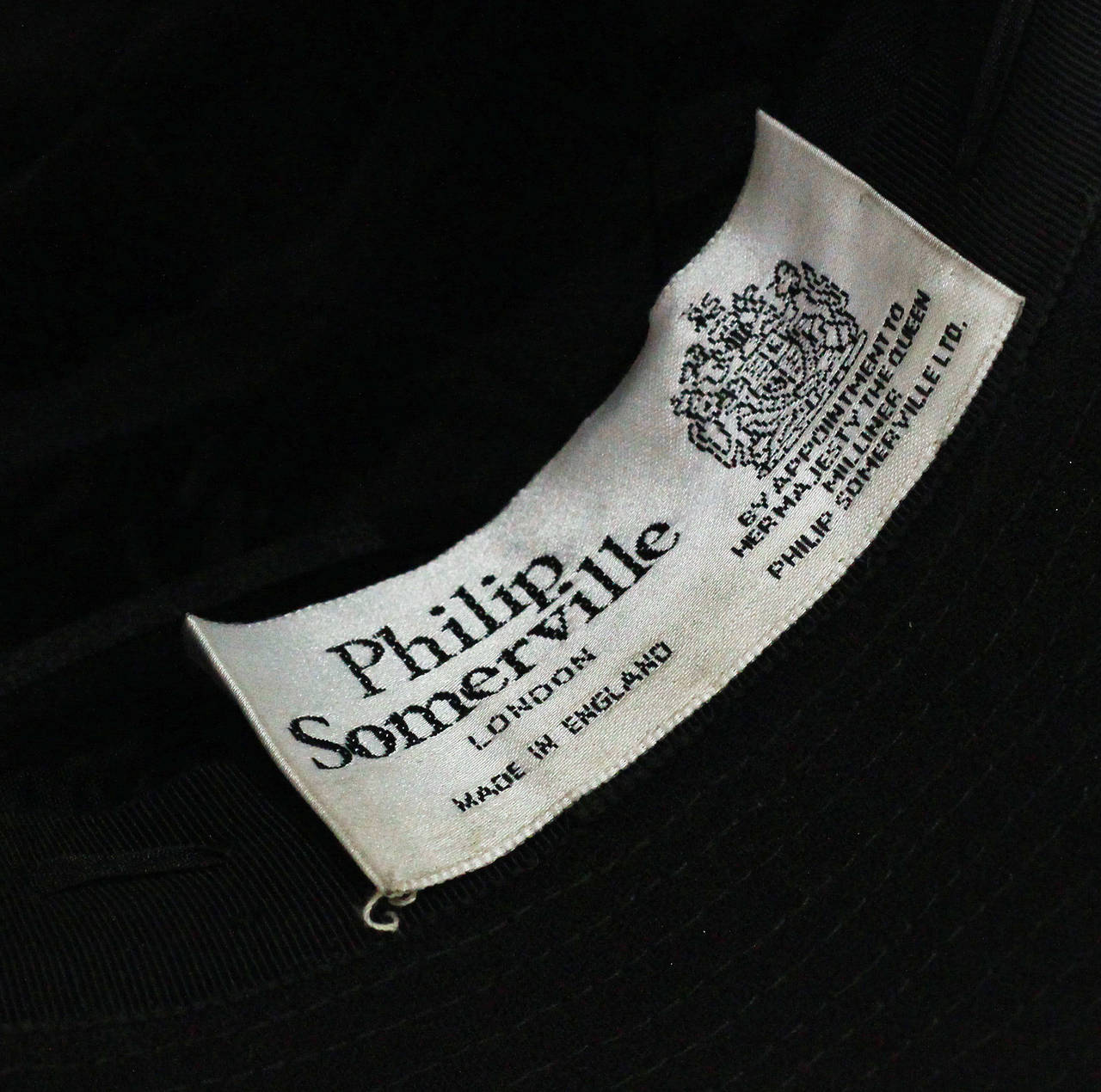 Black 1990s Oversized hat with wide brim by Royal milliner Philip Somerville