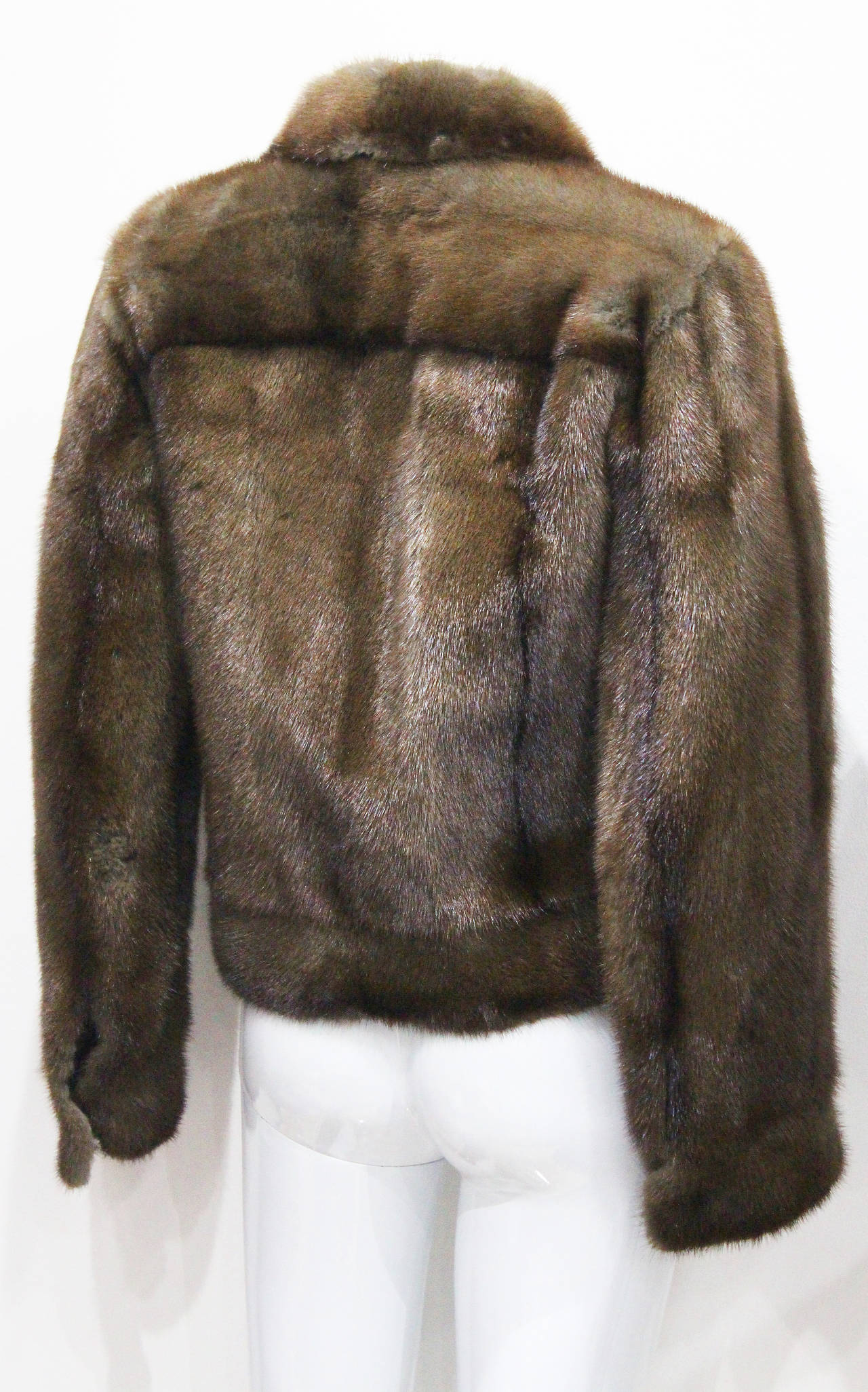 Black 1990s Gucci by Tom Ford mink fur trucker jacket, c. 1998