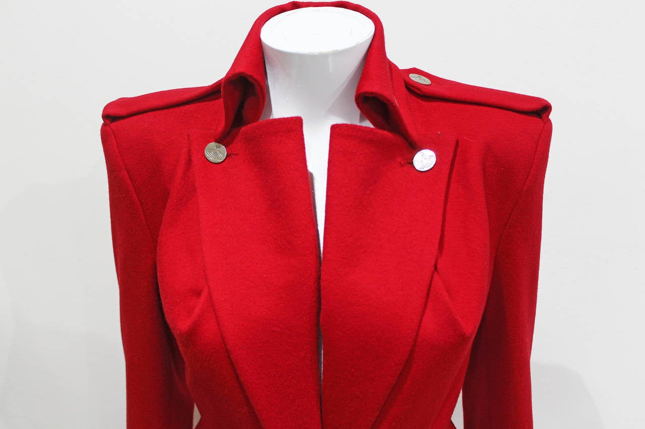 1990s Vivienne Westwood Hour Glass 2 Piece Red Skirt Suit In New Condition In London, GB