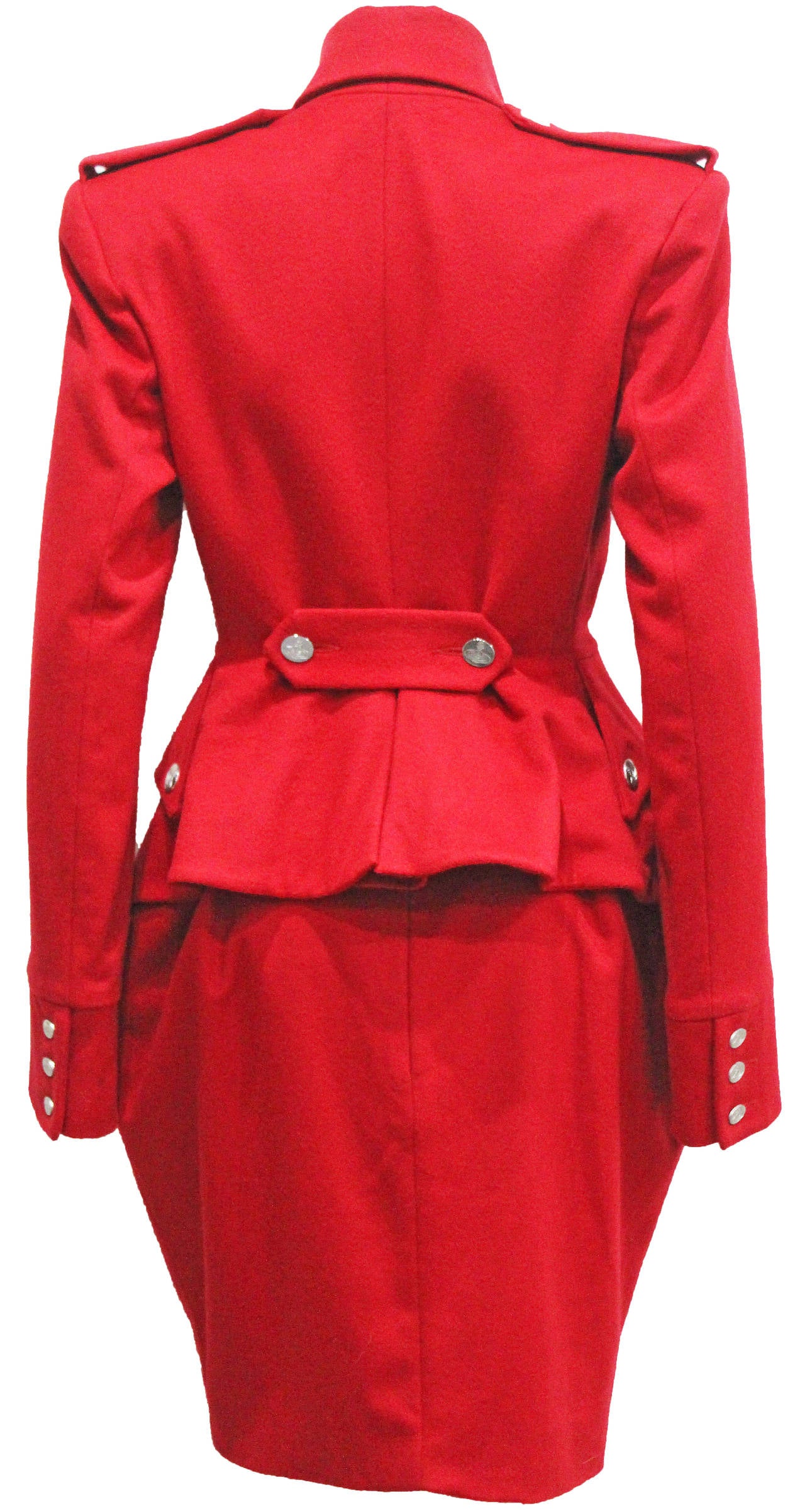 Women's 1990s Vivienne Westwood Hour Glass 2 Piece Red Skirt Suit