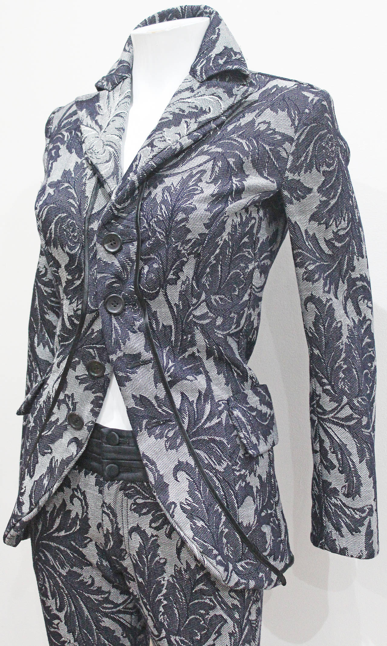 Gray Junya Watanabe for COMME des Garcons denim jacquard pant suit, SS 2007