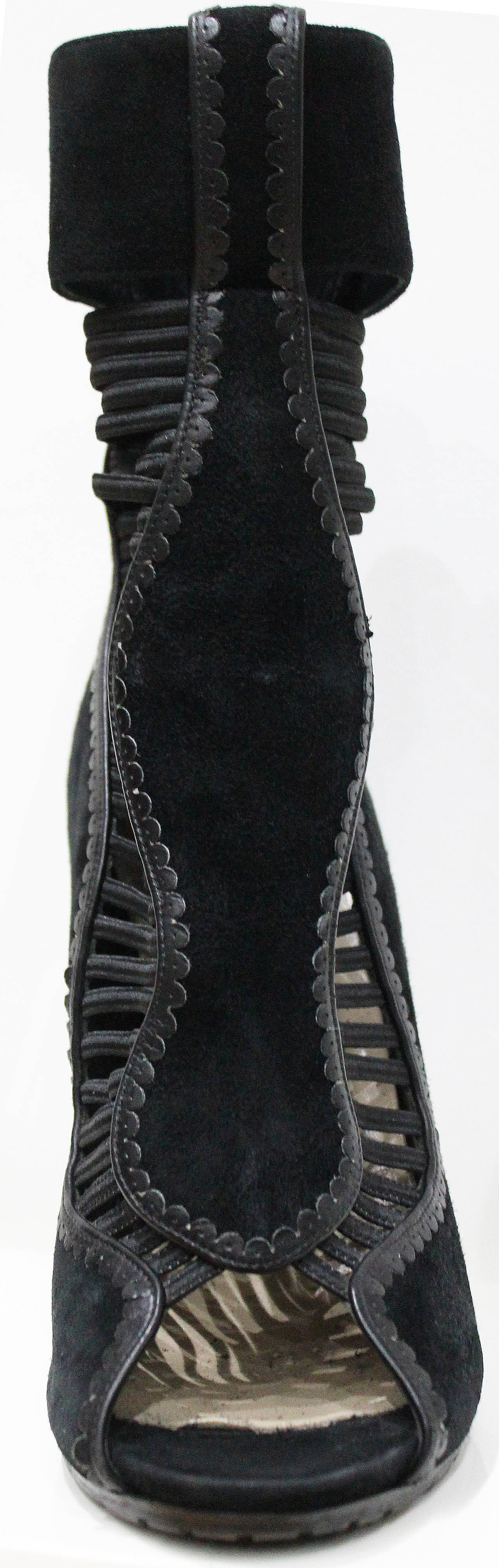Nicholas Kirkwood black suede open toe boots, Fall 2010 In Excellent Condition In London, GB