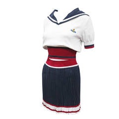 Vivienne Westwood nautical inspired 2 piece skirt suit, Spring/Summer 1995