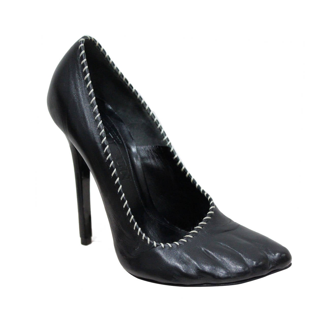 Collectible Alexander McQueen runway moulded 'toe' leather heels, S/S 2009