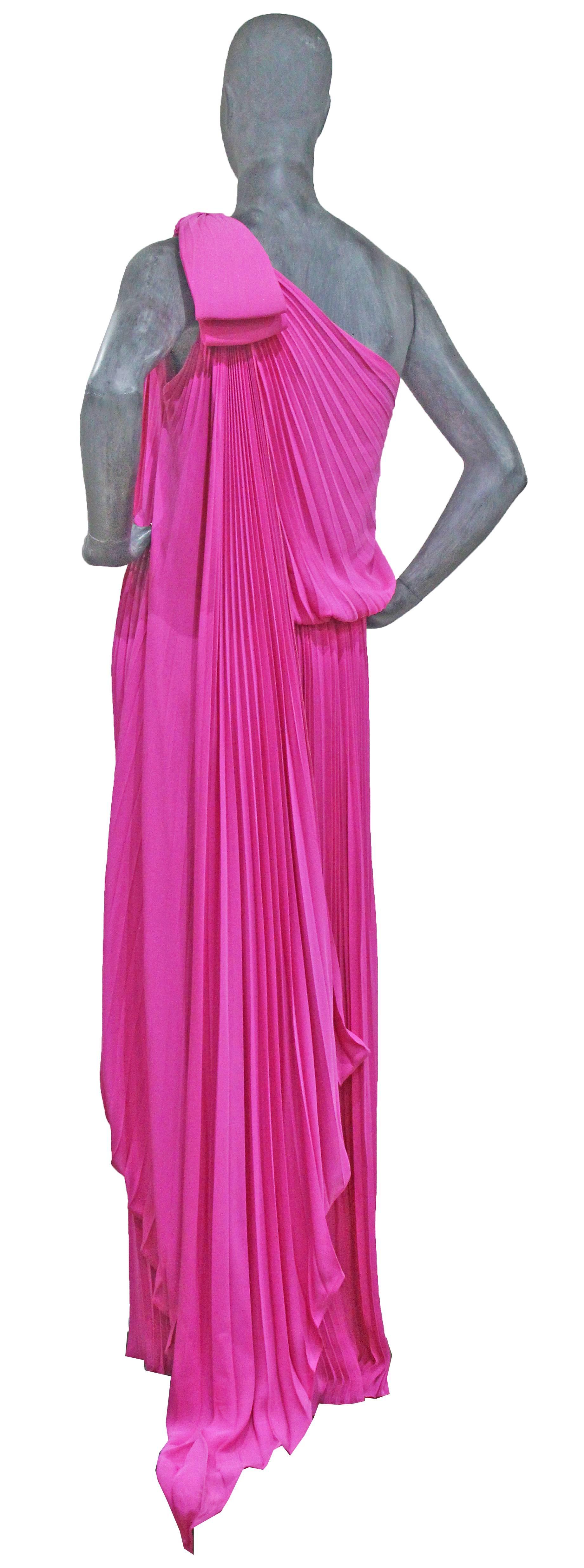 pierre cardin evening dress in shell pink silk with irridescent pailletes