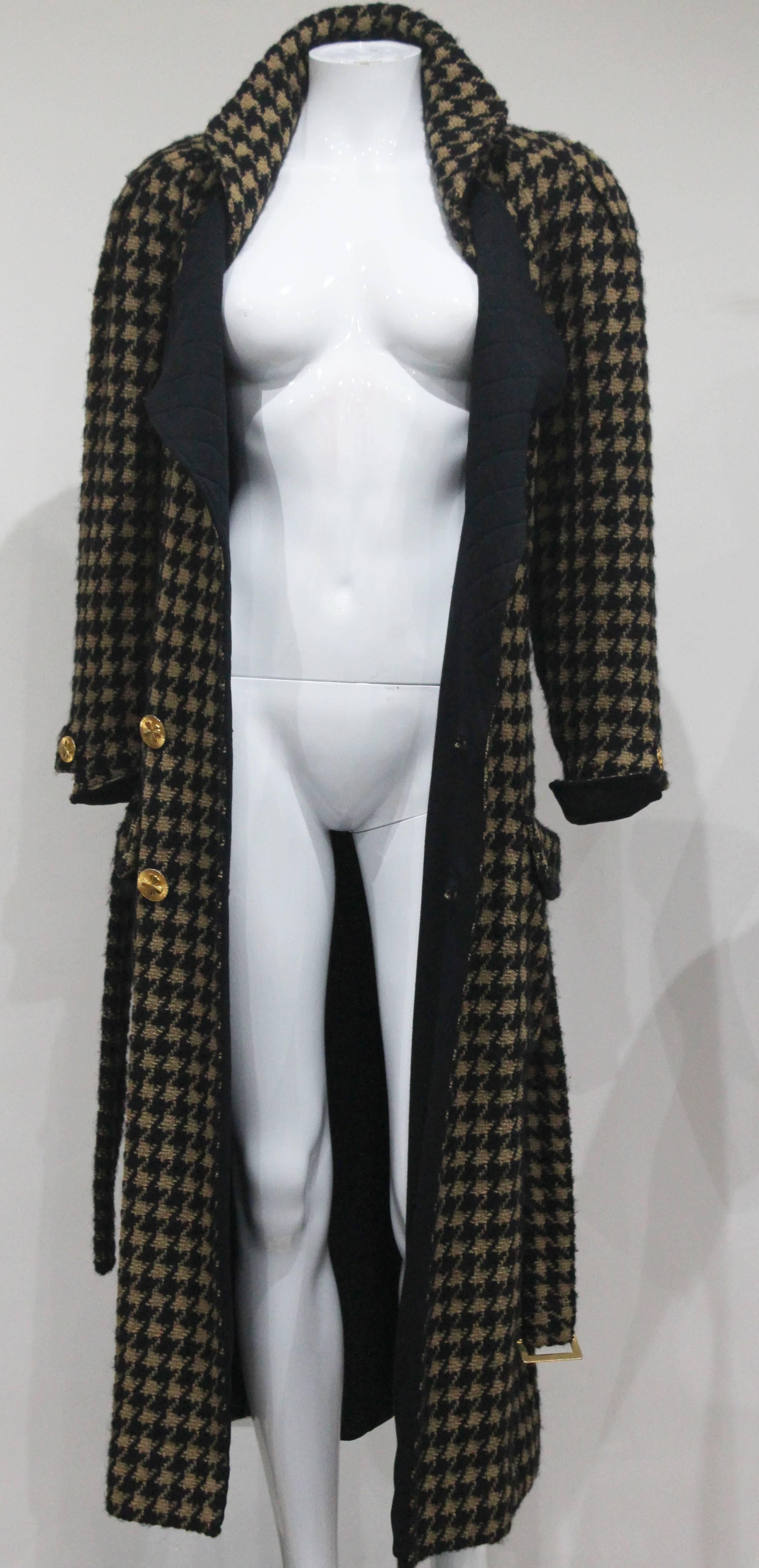 chanel houndstooth coat