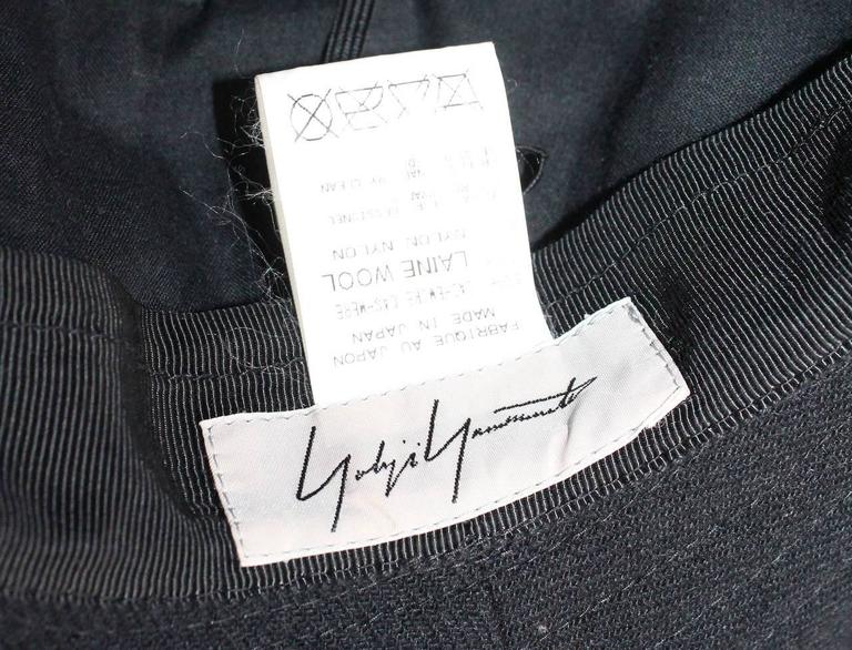 Rare Haute Couture Yohji Yamamoto frayed wide brim cashmere wool hat c ...