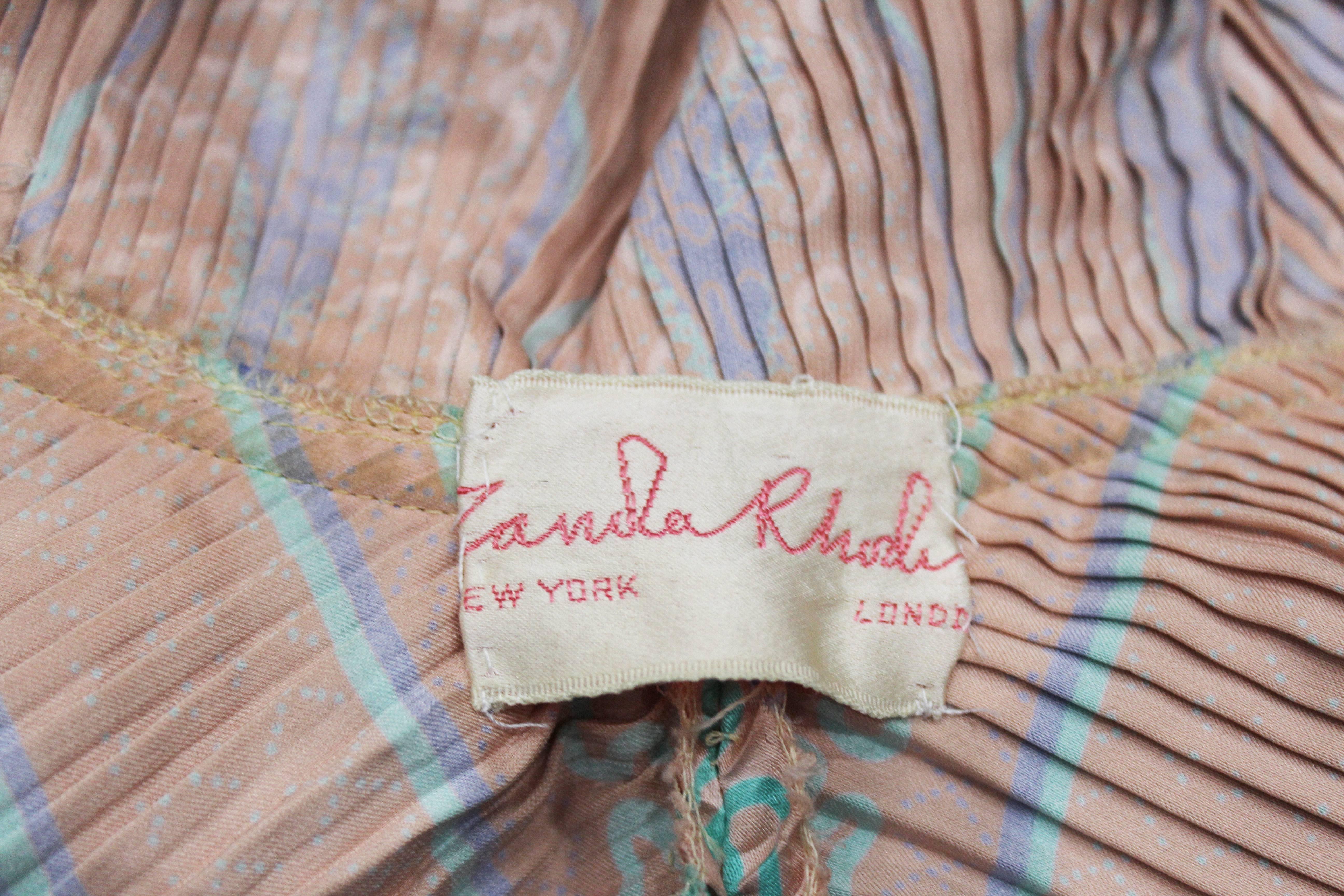 Exceptional Zandra Rhodes pleated silk evening coat c. 1972 3