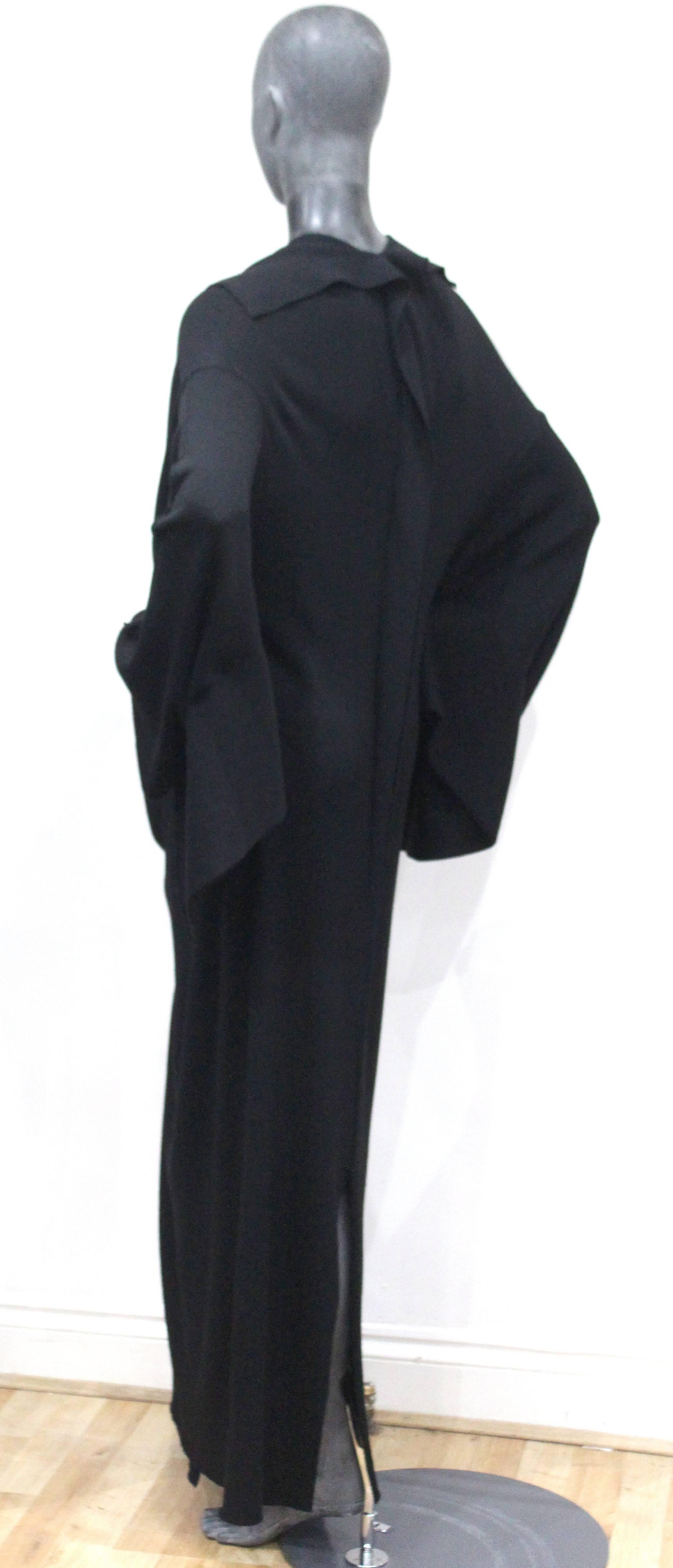 Black 1990s Issey Miyake, A-POC knitted kimono style long cardigan 