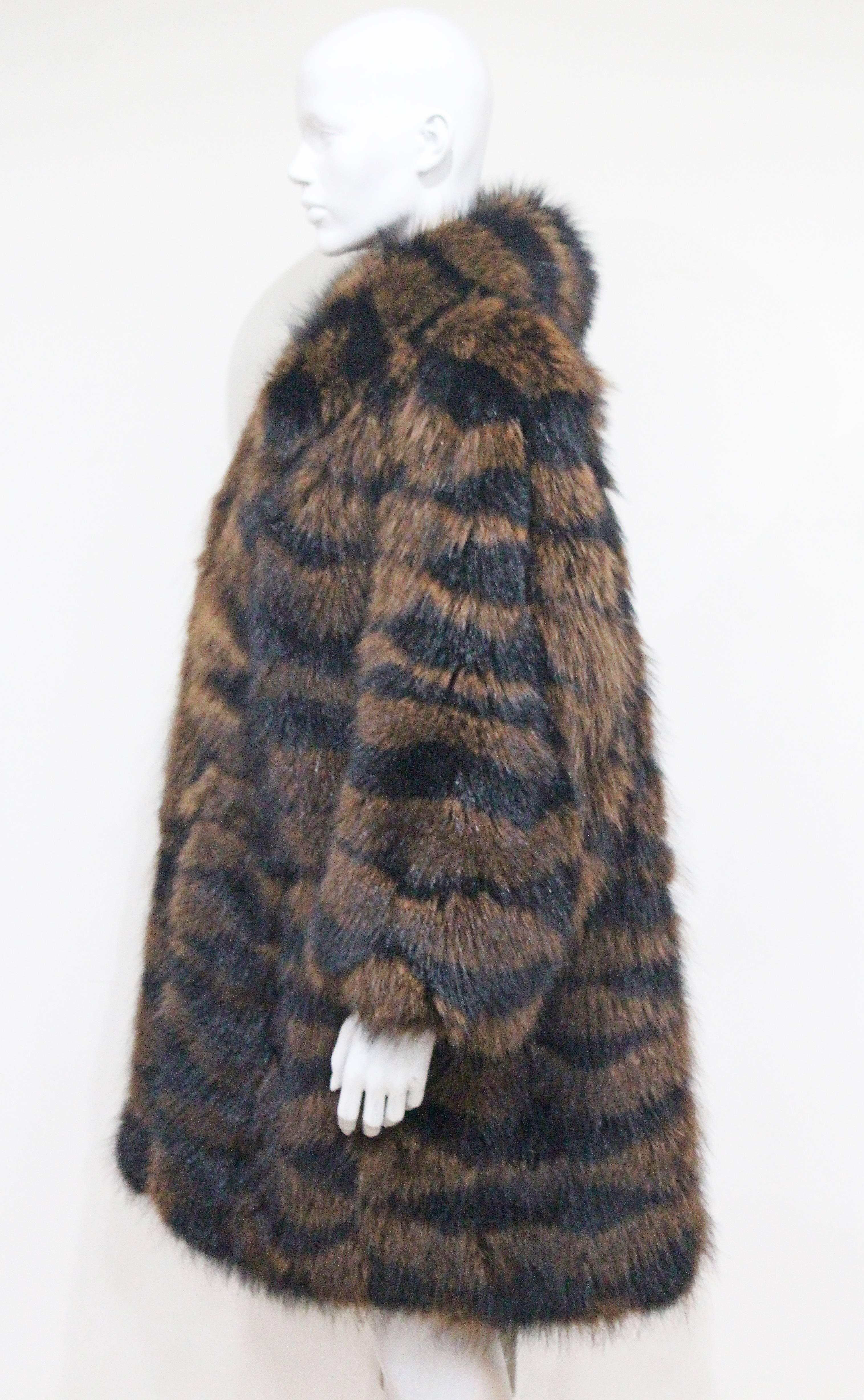 Black Exceptional Yves Saint Laurent Beaver Fur Coat c. 1980s For Sale