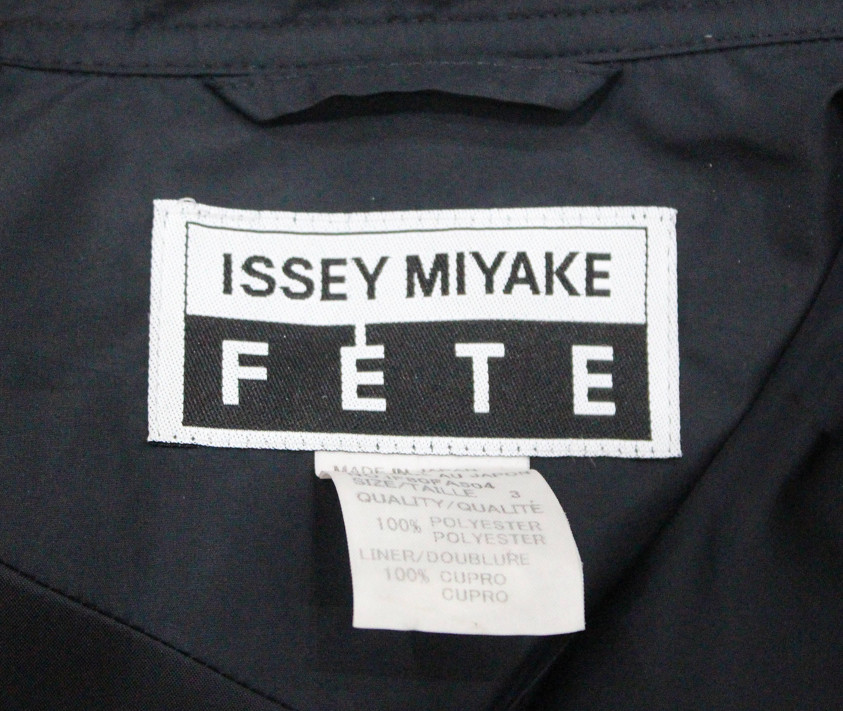 Issey Miyake Unisex Black Windbreaker,  c. 1990s 1