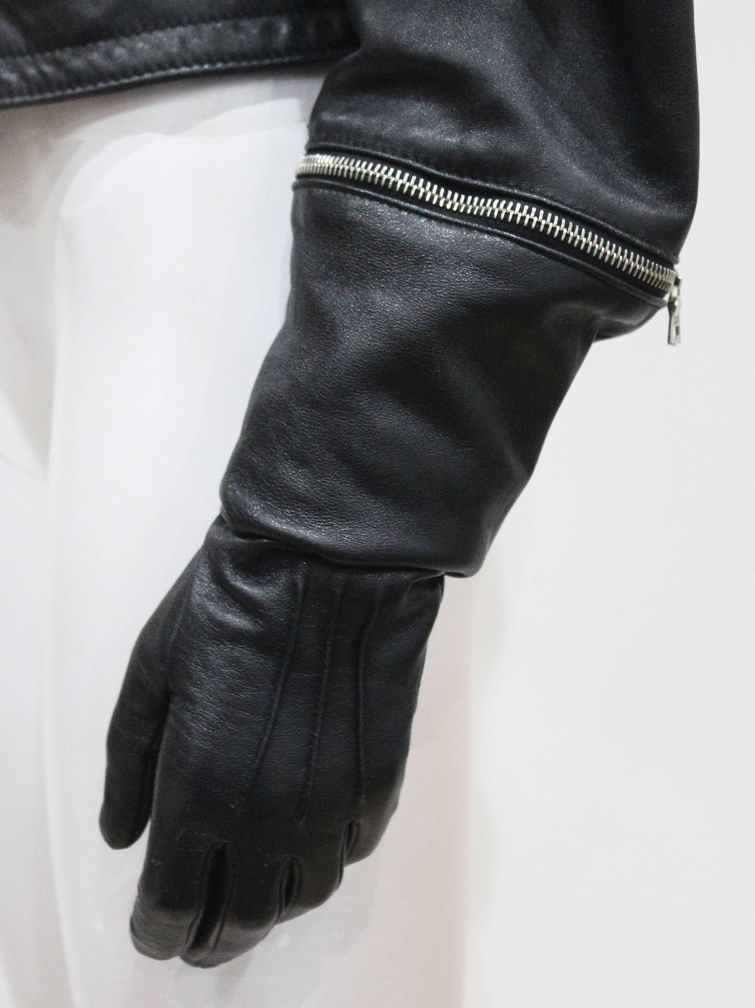 gloves attached to jacket