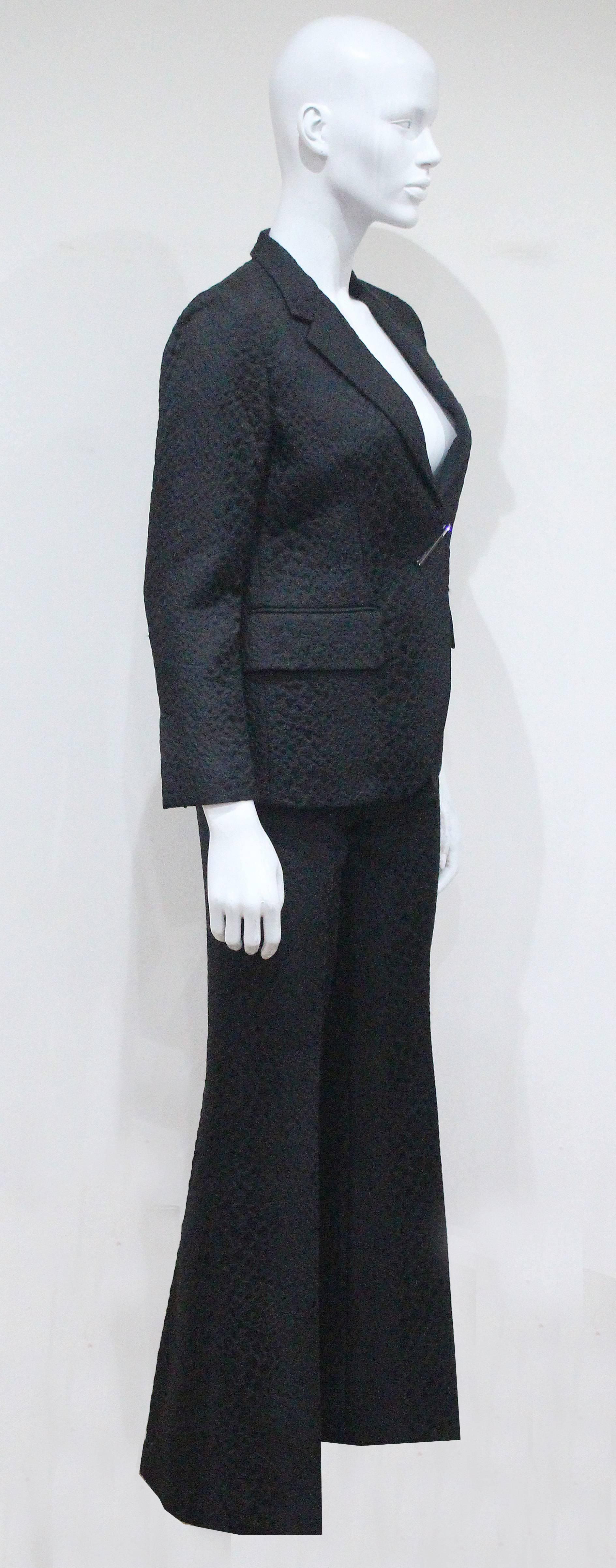 Tom Ford for Gucci Croc Embossed Jacquard Flared Pant Suit, SS 2000 In Excellent Condition In London, GB