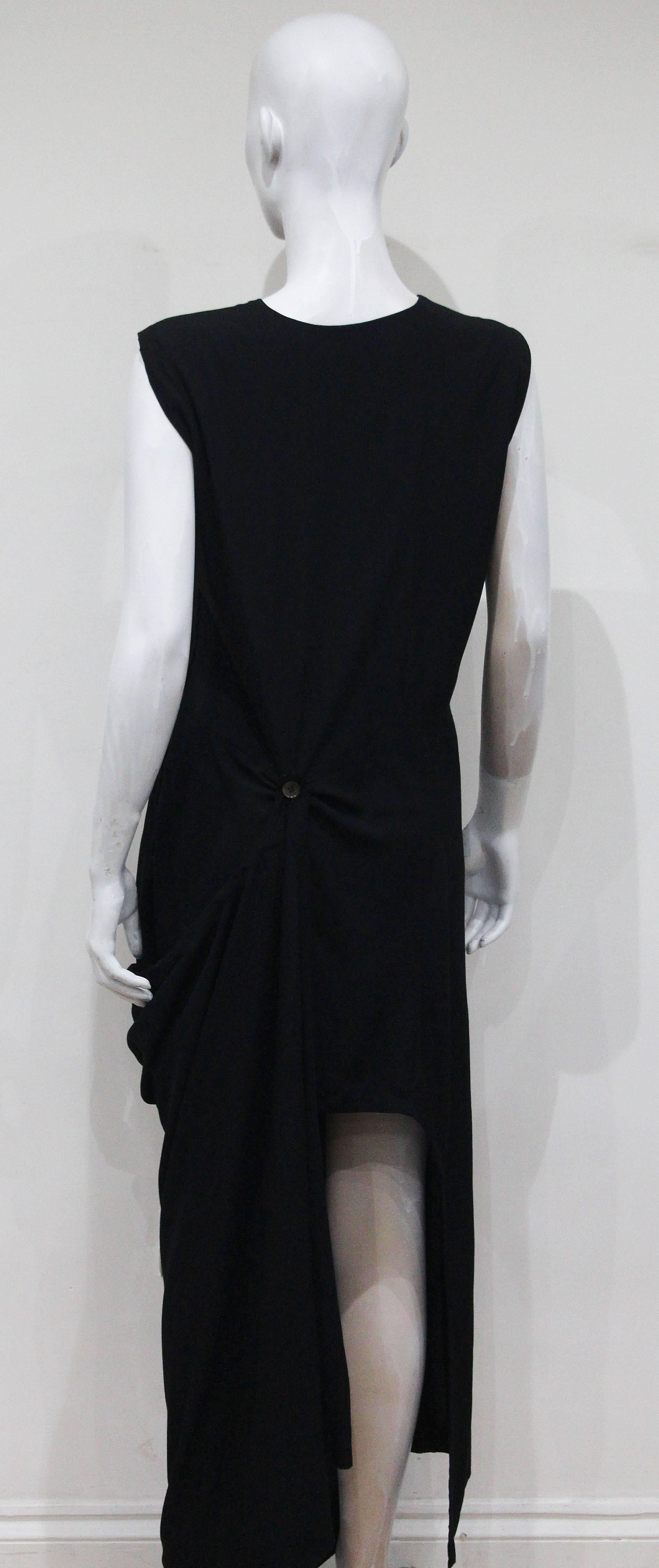 Women's Early Comme des Garcons black asymmetric jumpsuit, c. 1980s