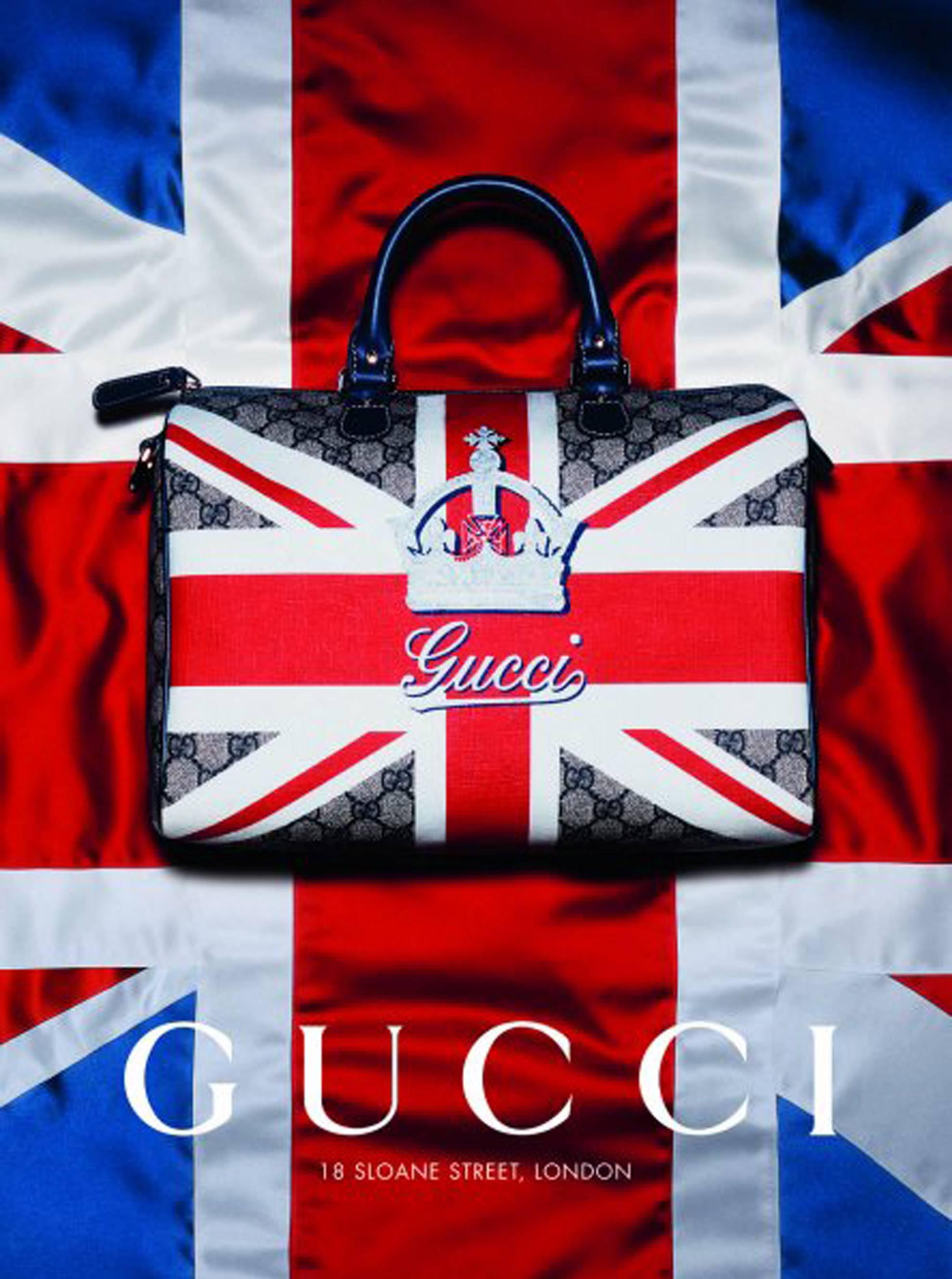 Gray Limited Edition Gucci Union Jack Sloaney bag, c. 2009 