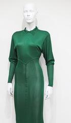 Alaia emerald green evening dress, c. 1987