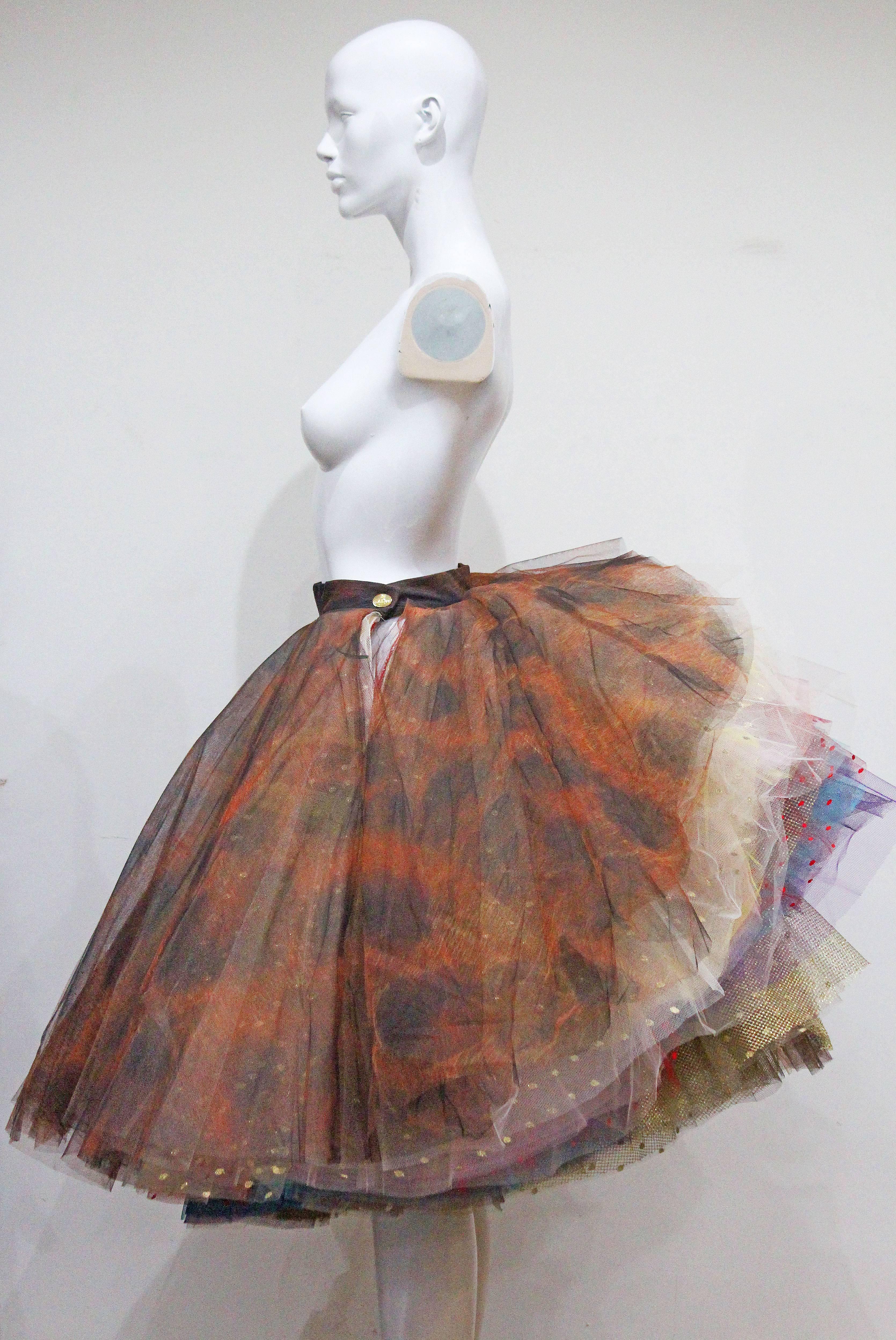 Brown Vivienne Westwood Super voluminous layered tulle skirt, c. 1993 