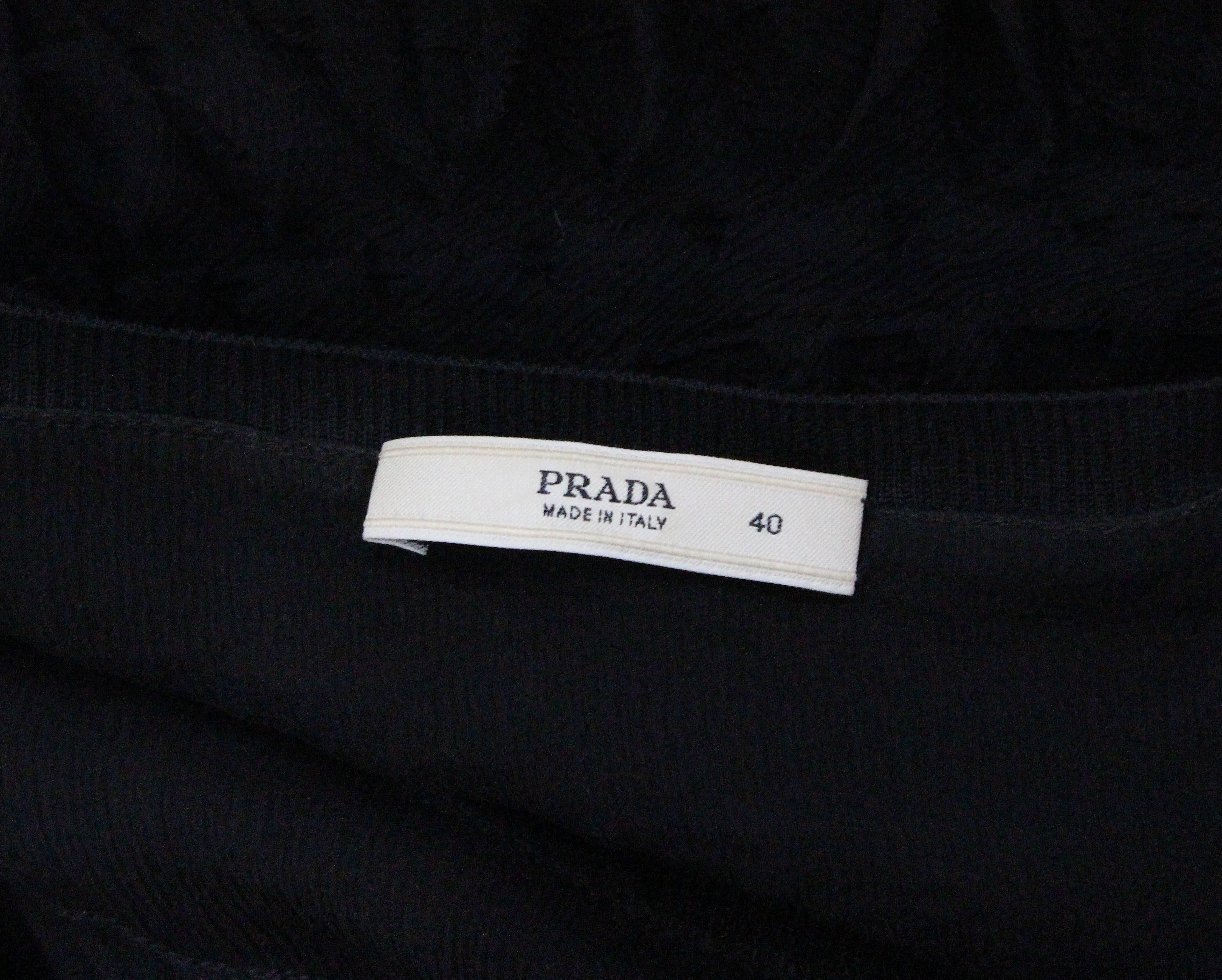 Women's Prada silk black dress with ruffled skirt, c. 1990s 
