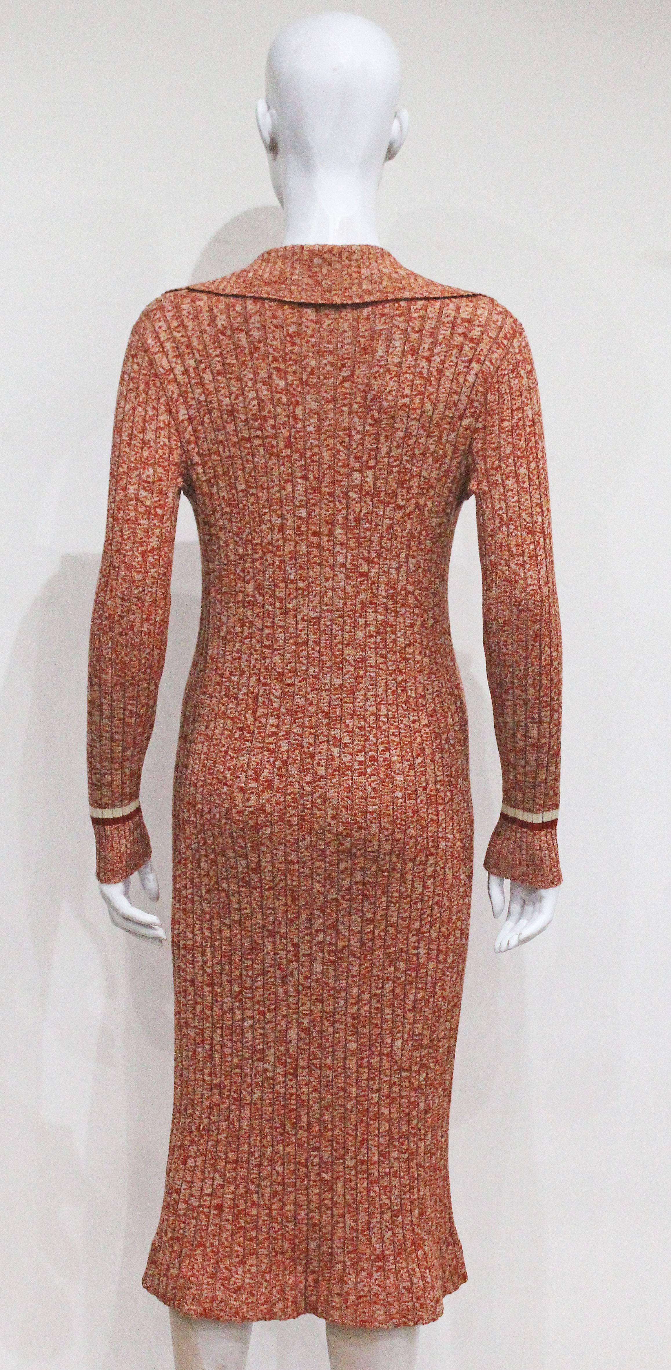 Celine nautical style rib knit dress, c. 1970s In Excellent Condition In London, GB