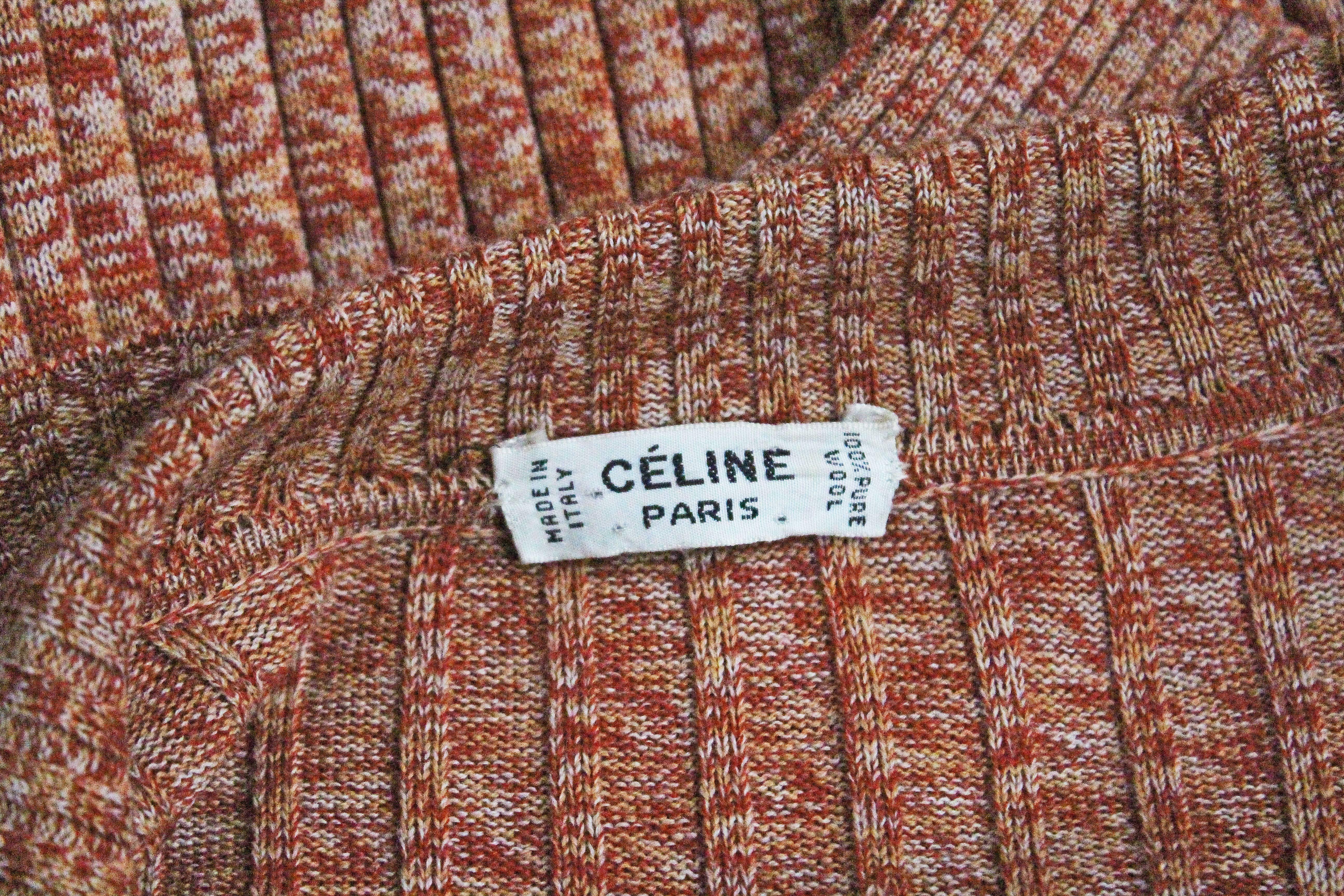Celine nautical style rib knit dress, c. 1970s 1