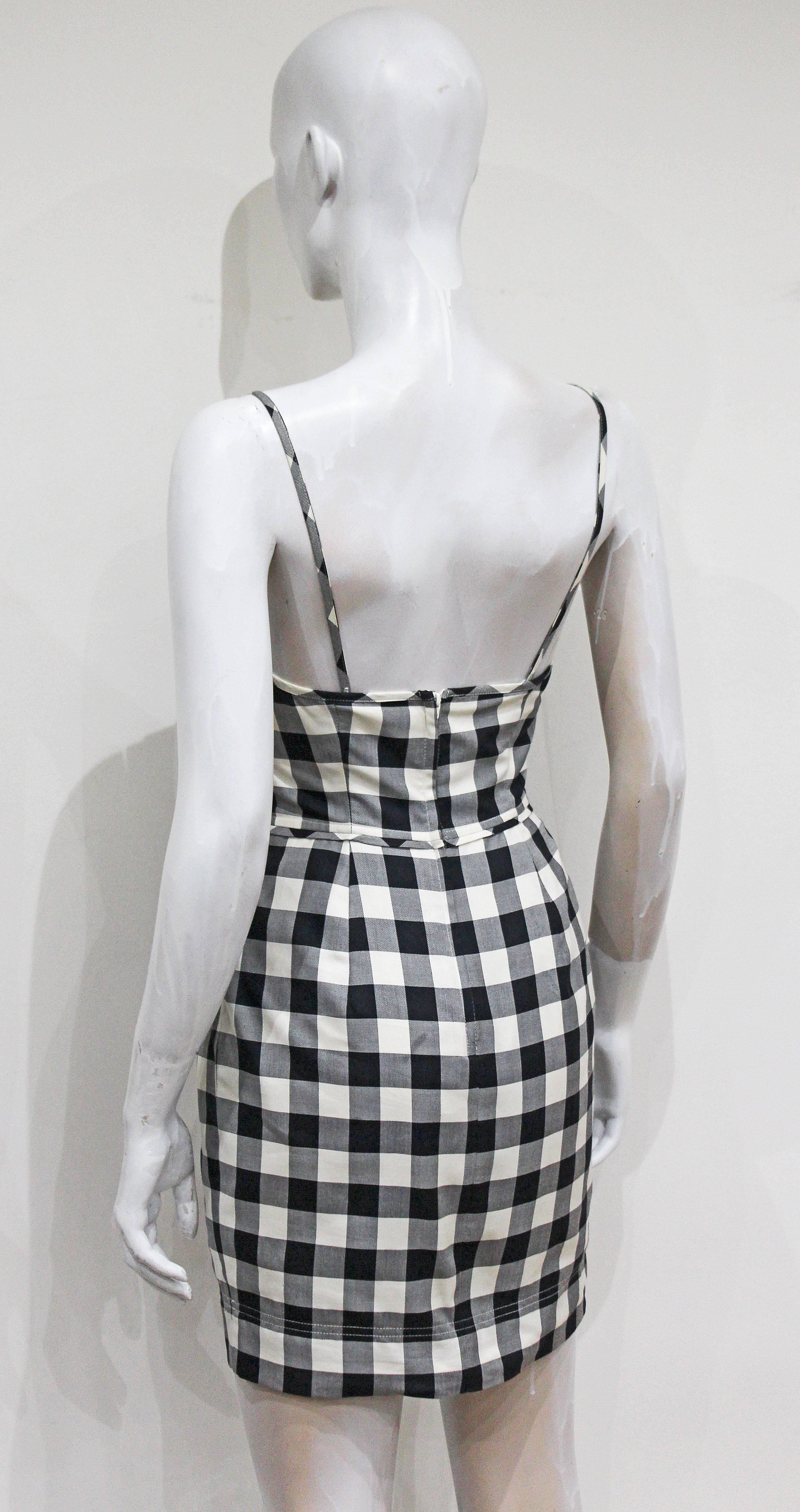 Moschino gingham mini dress, c. 1990s In Excellent Condition In London, GB