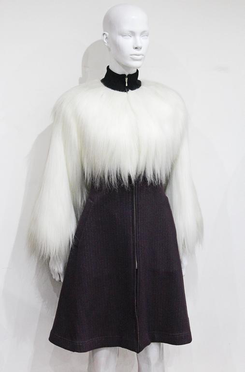 Jean Paul Gaultier Pin Stripe Fur Dress, c. 1993 For Sale at 1stDibs