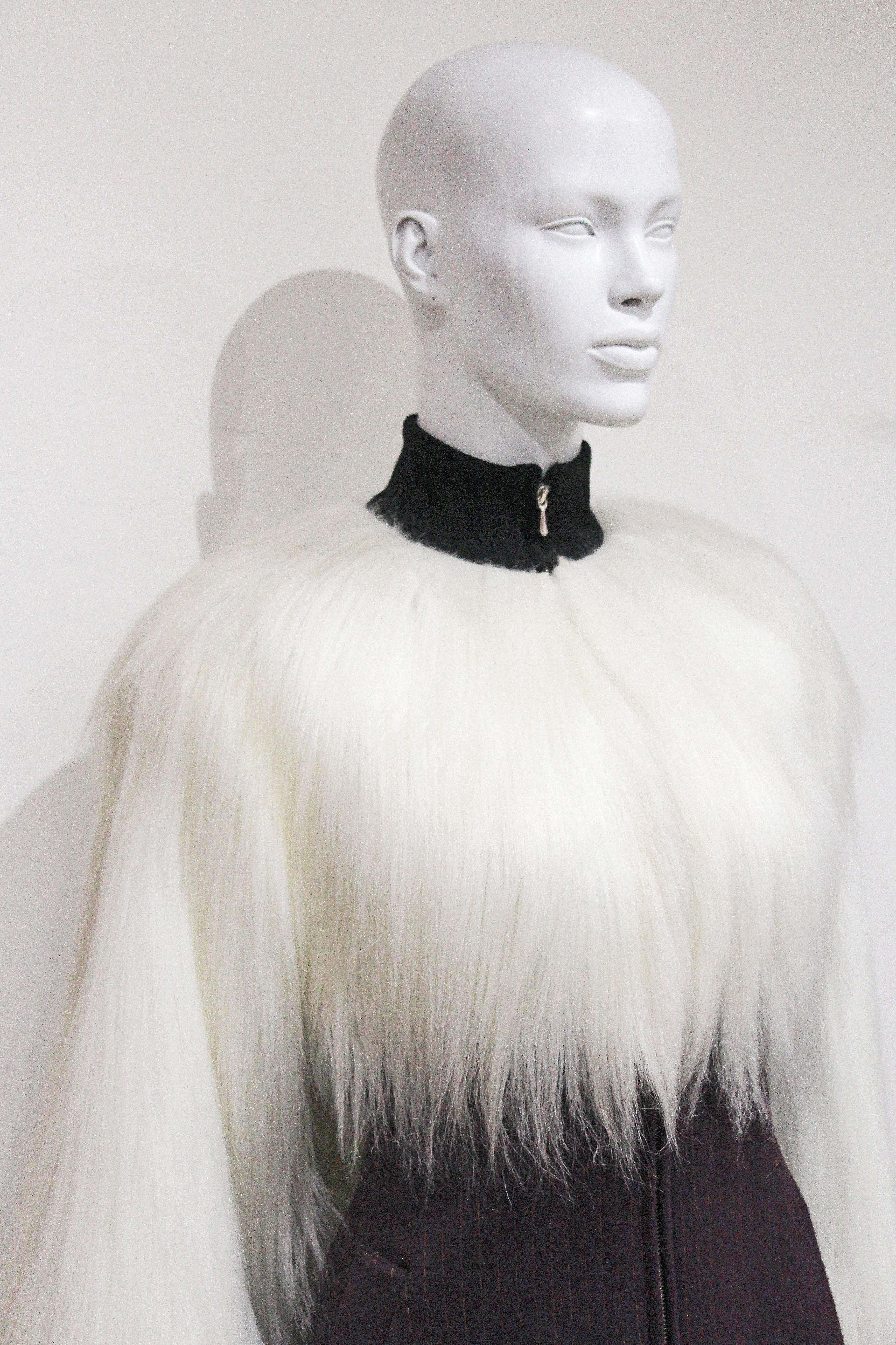 Black Jean Paul Gaultier Pin Stripe Fur Dress, c. 1993