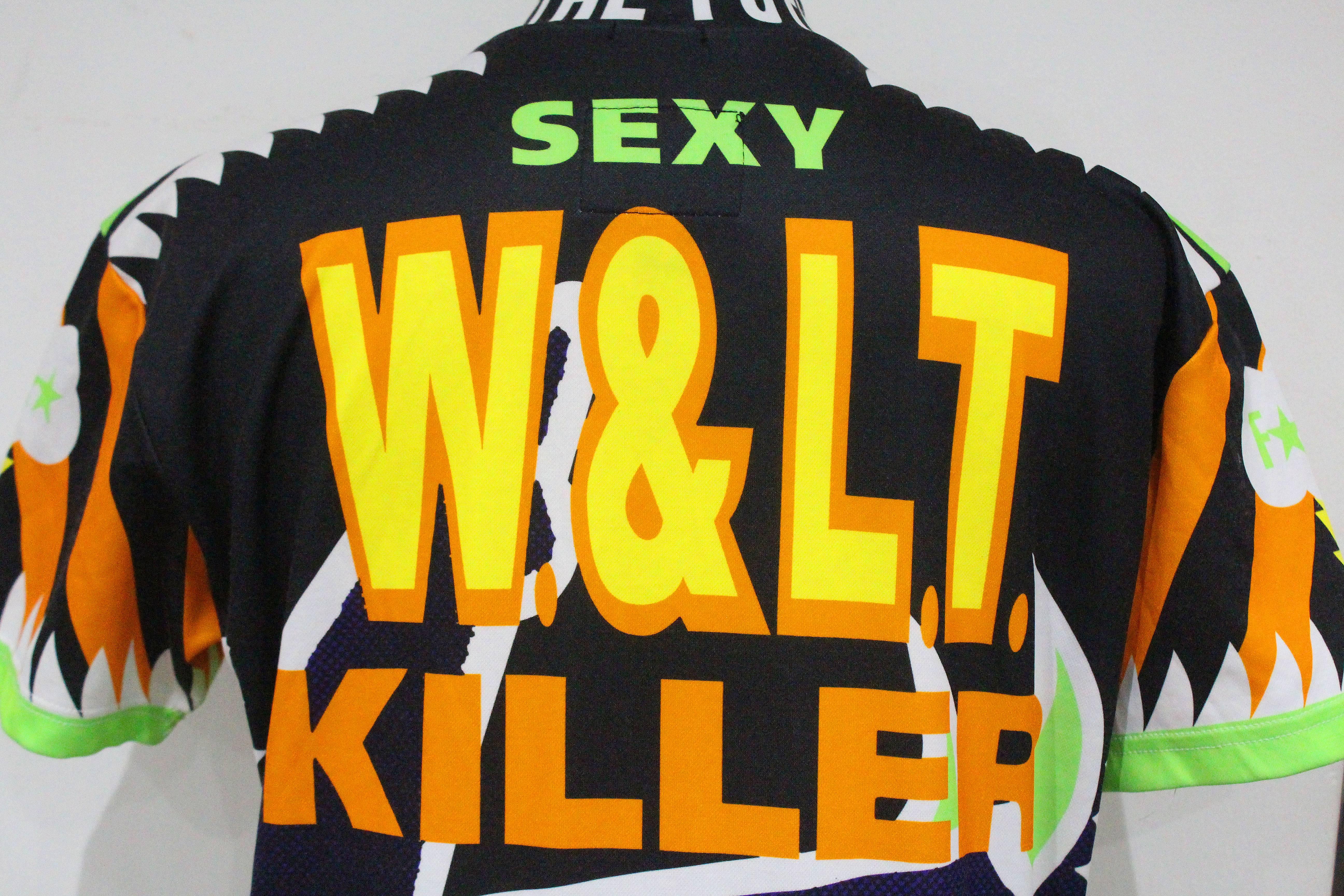 Black Walter Van Beirendonck graphic cycling shirt, c. 1996