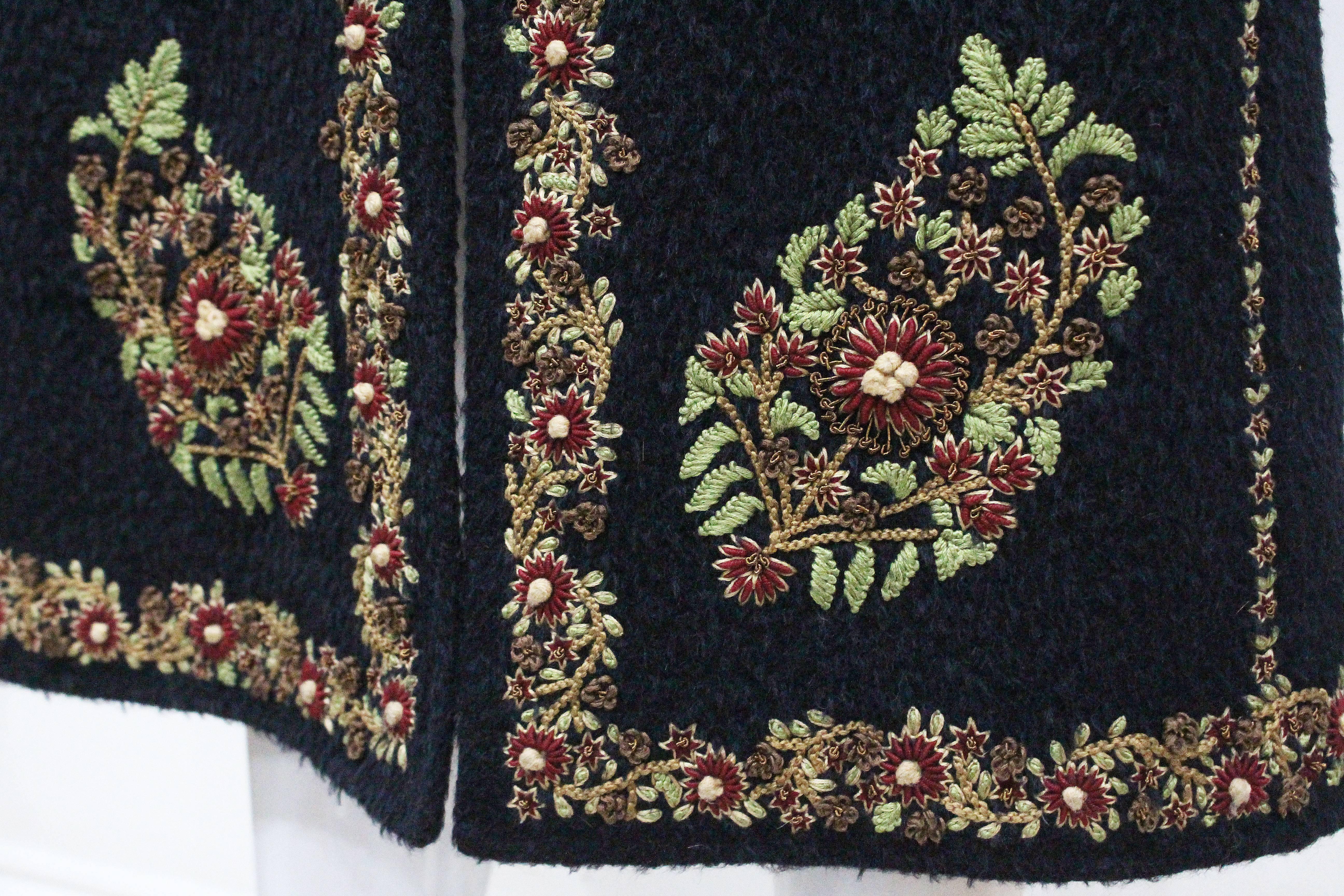 Women's Oscar De La Renta hand embroidered woollen coat, c. 1990s 