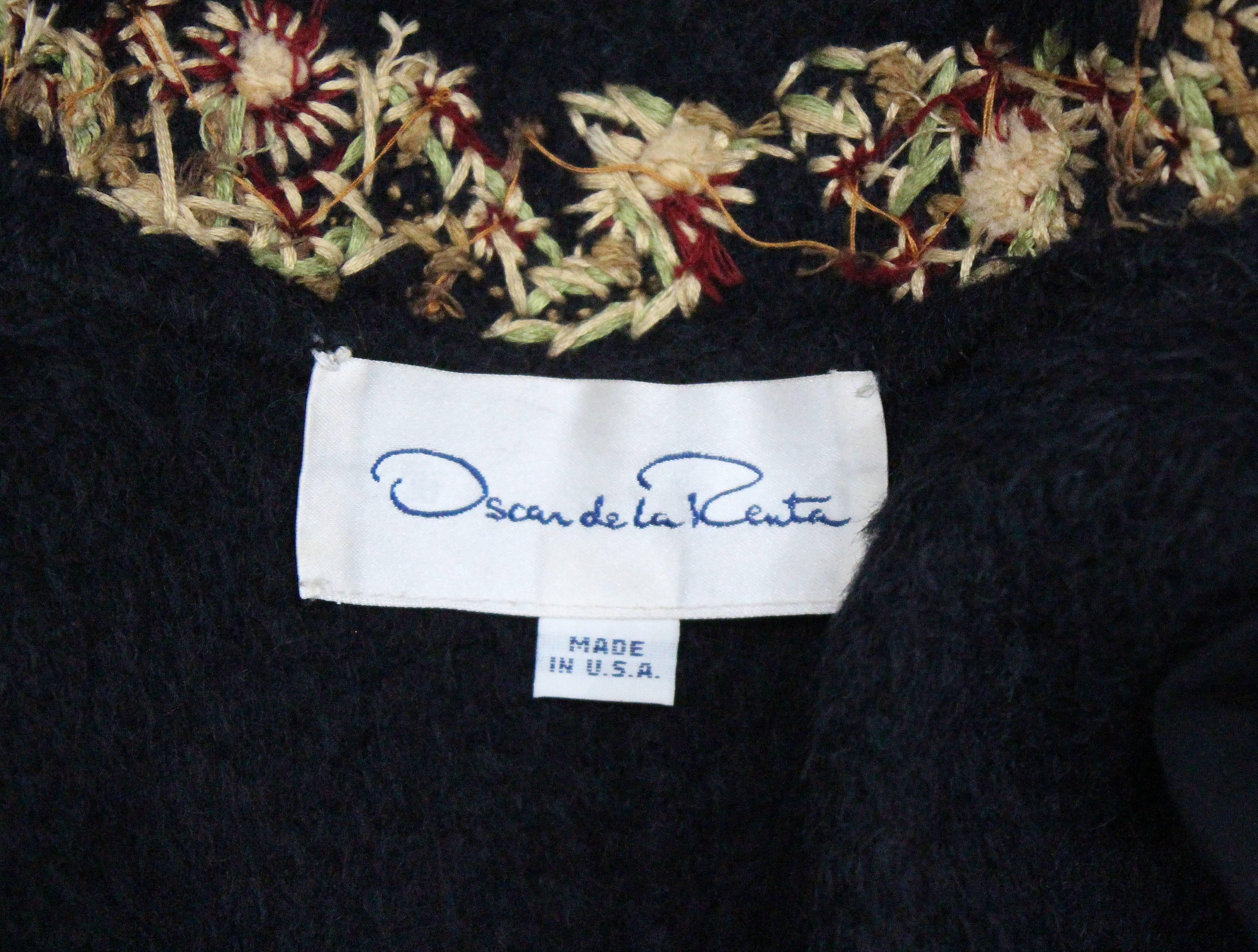 Oscar De La Renta hand embroidered woollen coat, c. 1990s  3