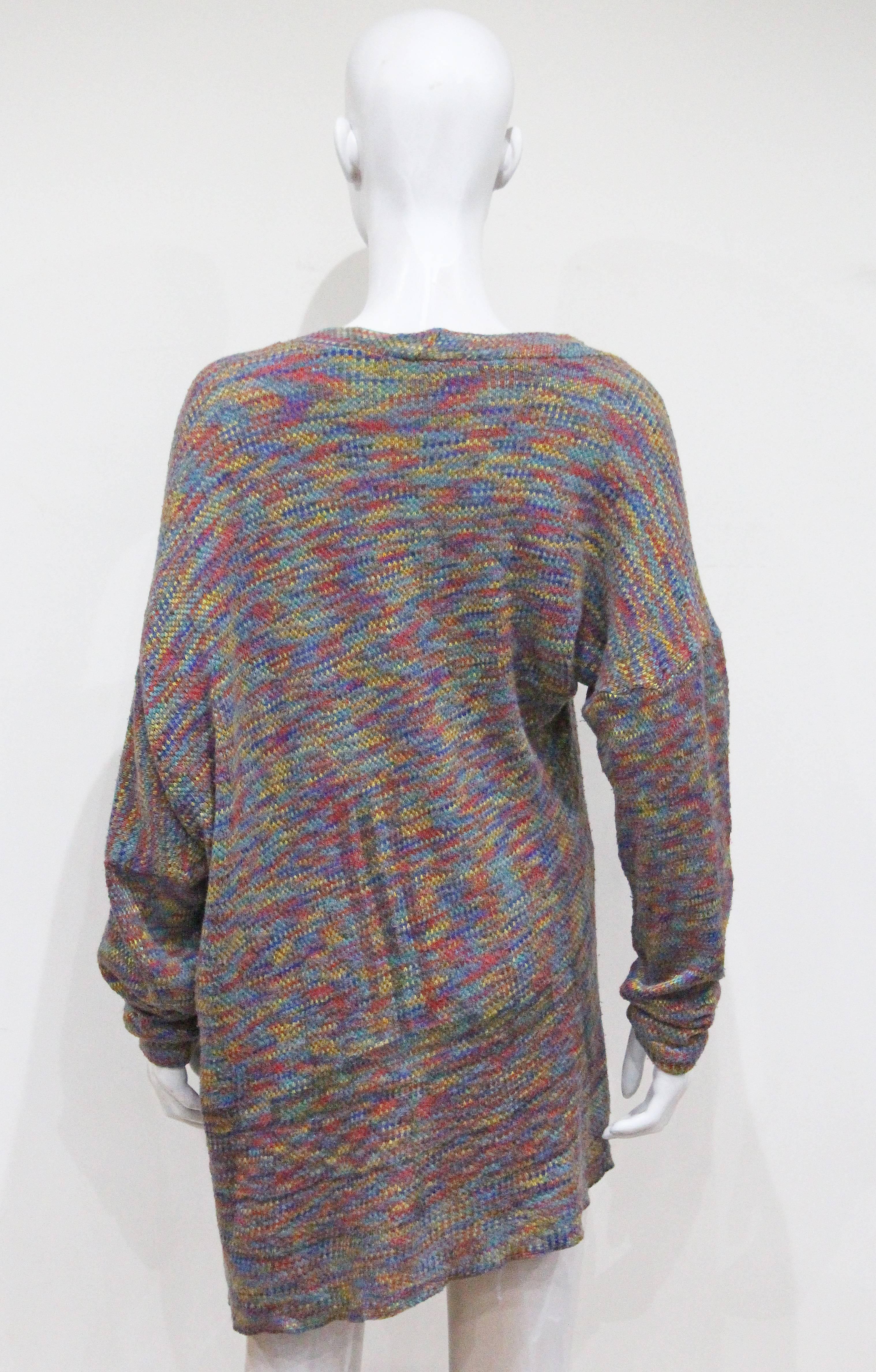 Gray World's End by Vivienne Westwood and Malcolm Mclaren knitted jumper, c. 1982
