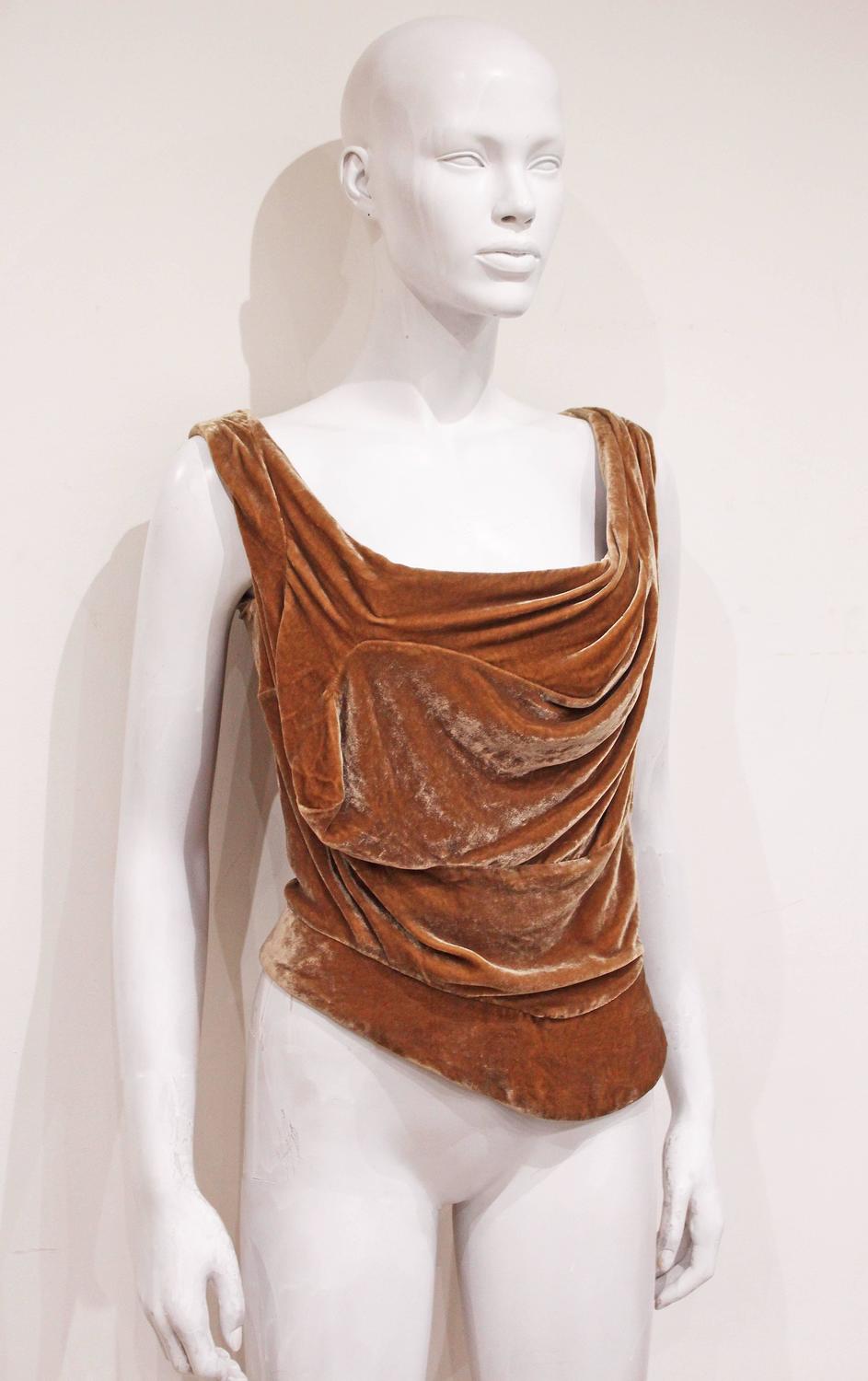 Vivienne Westwood draped velvet corset, c. 1990s For Sale at 1stdibs