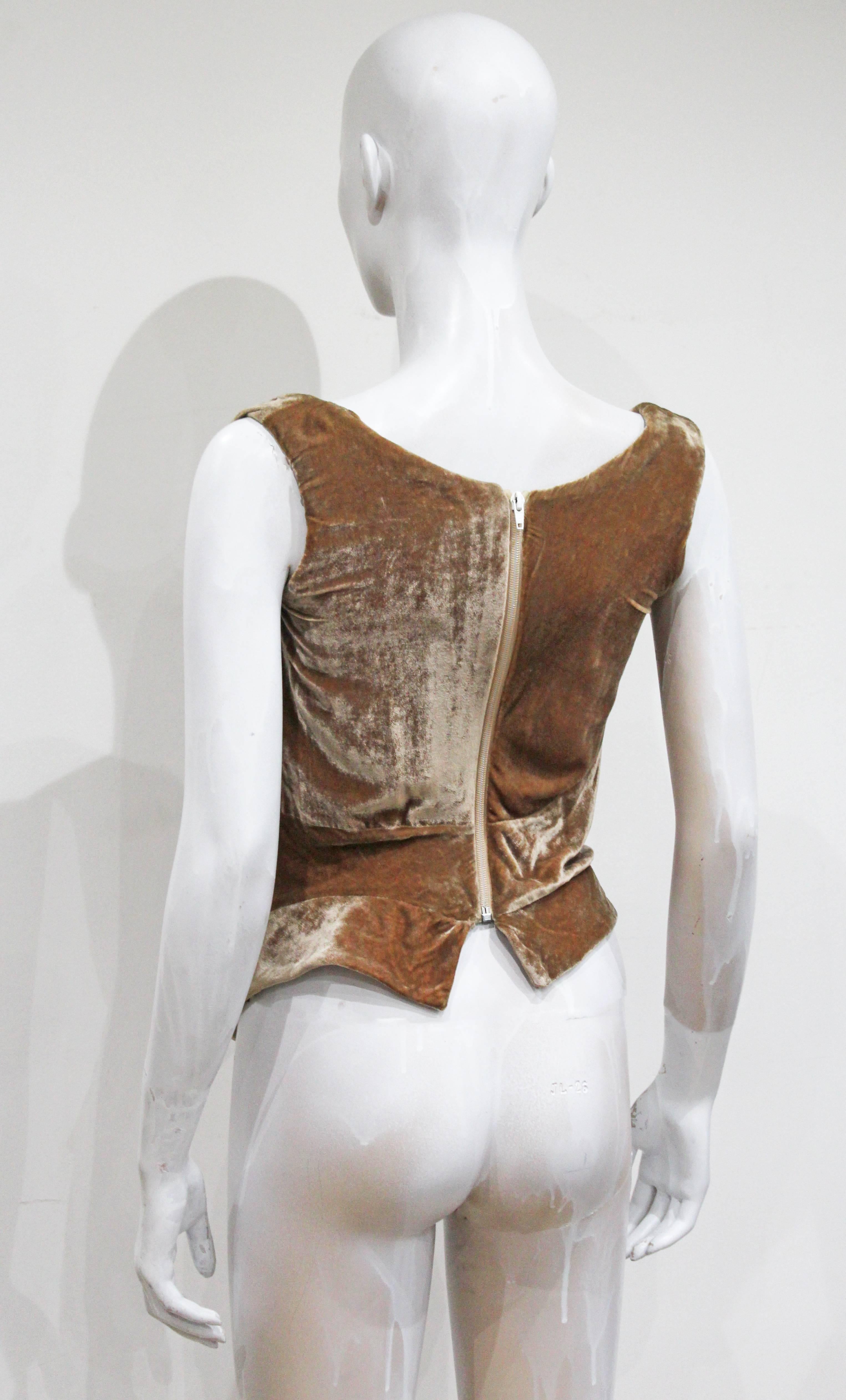 brown velvet corset