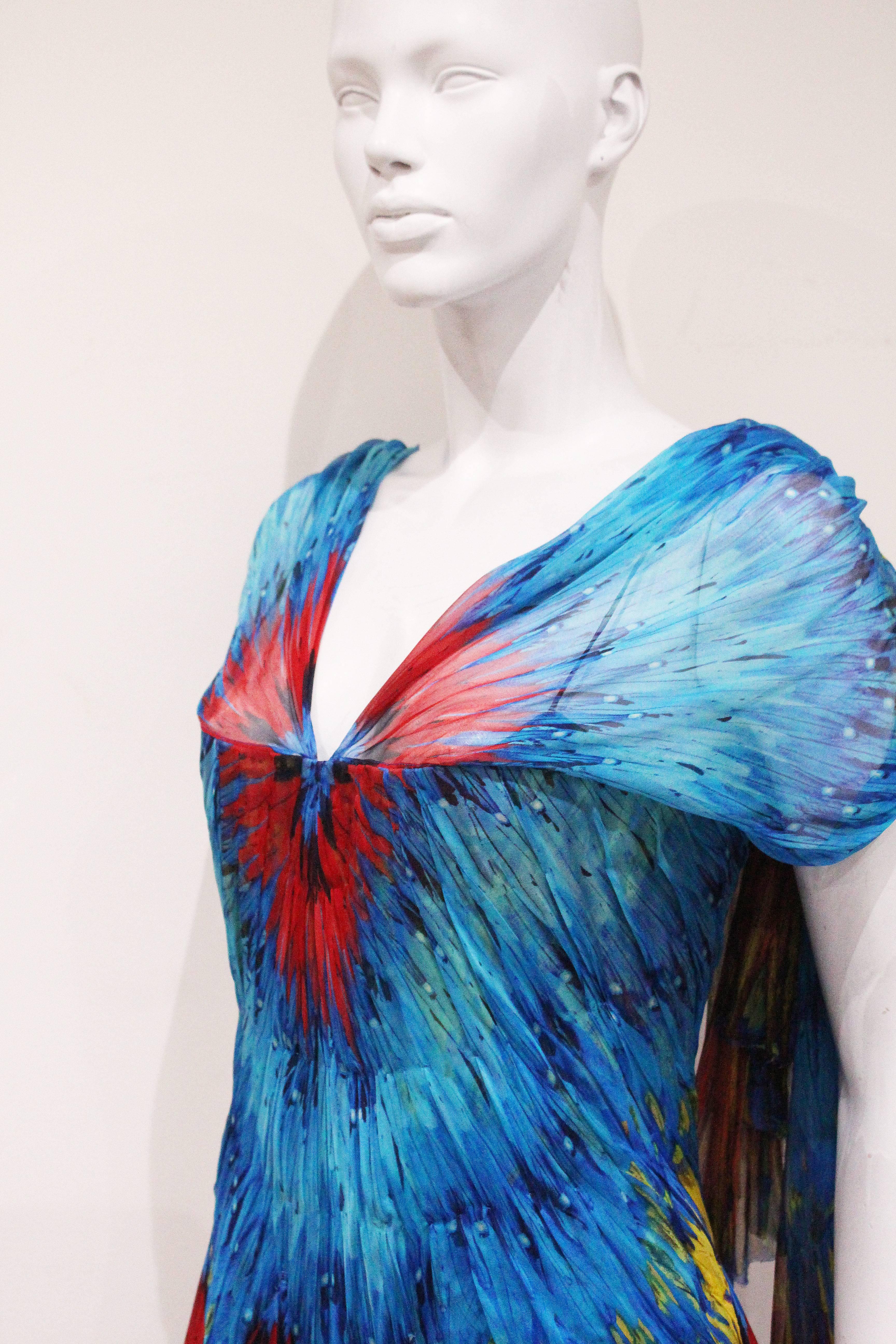 Women's Alexander McQueen 'Irere' tropical feather evening gown, c. 2003
