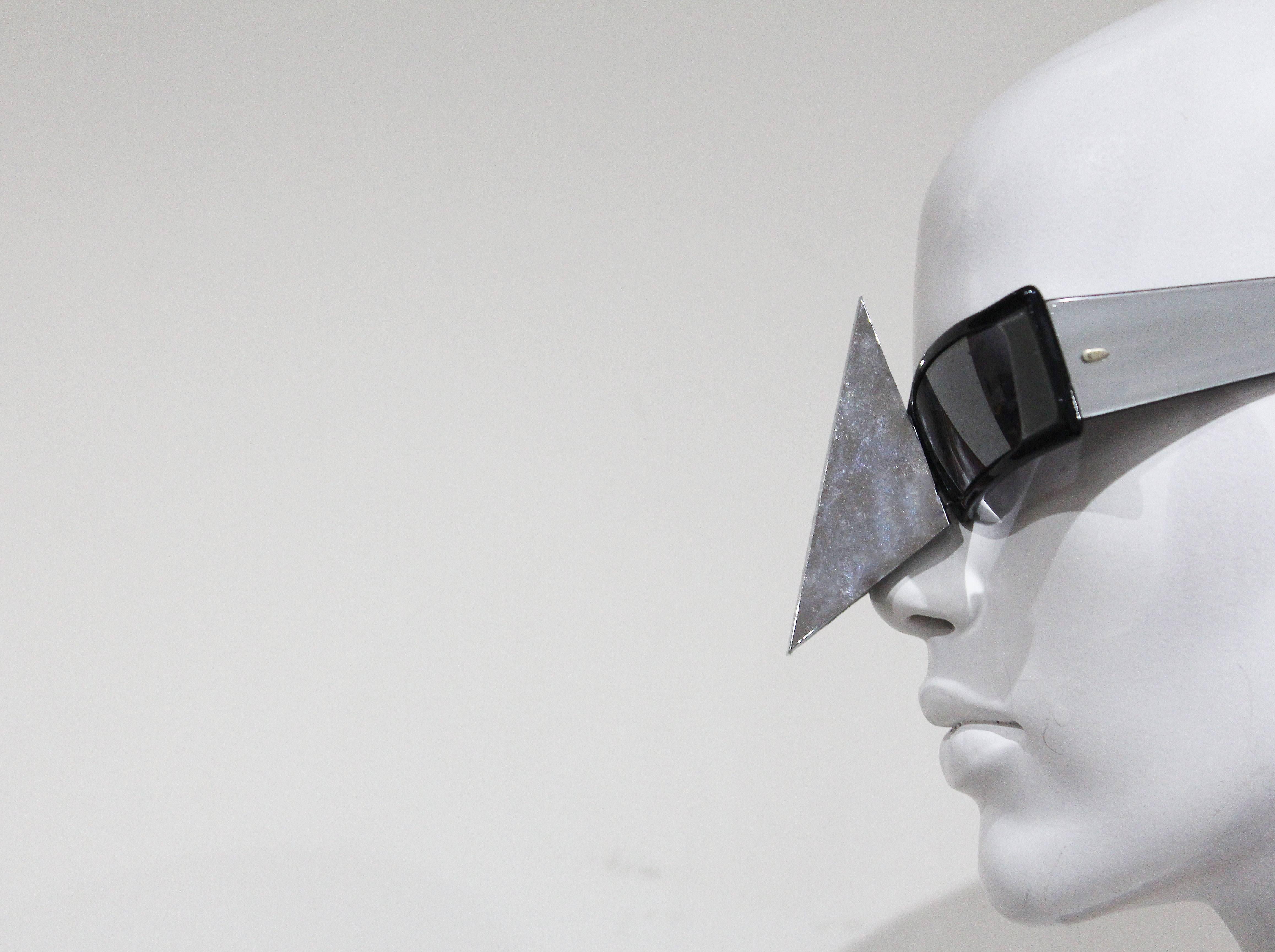 A very rare pair of nose shield sunglasses by Alain Mikli, made in 1988. 