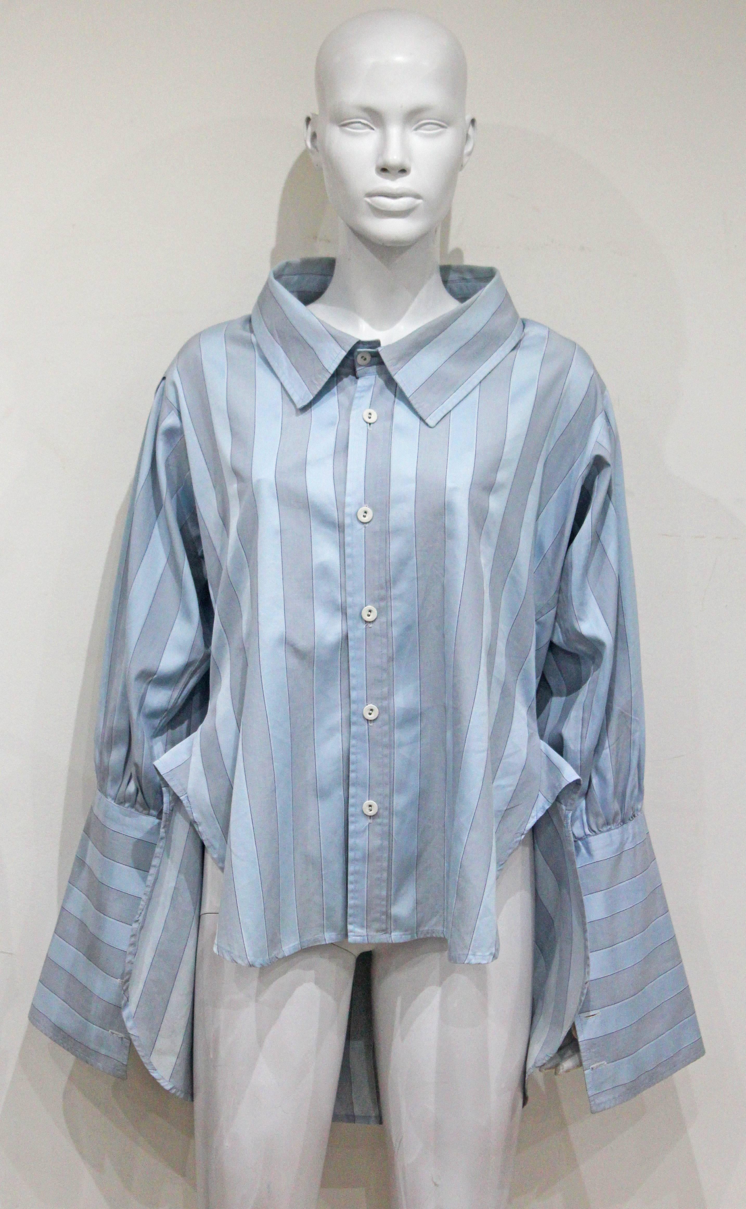 Gray Worlds End by Vivienne Westwood and Malcolm McLaren oversized shirt, c. 1981