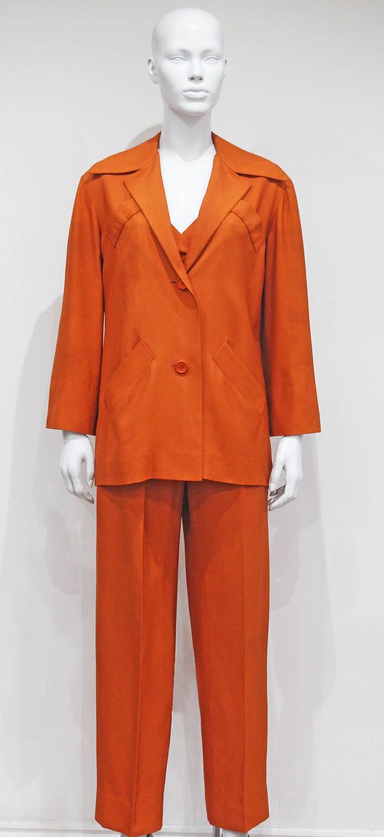 burnt orange pantsuit
