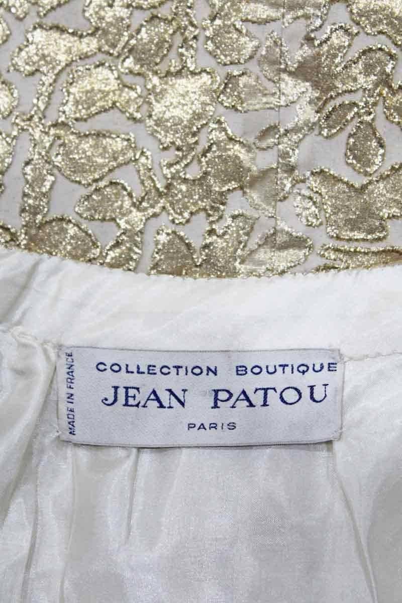Jean Patou A-line lurex brocade gold evening dress, c.1968 2