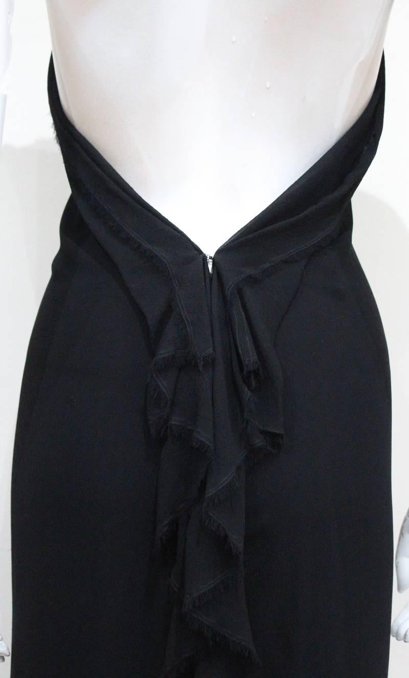 Yves Saint Laurent by Tom Ford silk chiffon black evening dress, c. 2001 In Excellent Condition In London, GB
