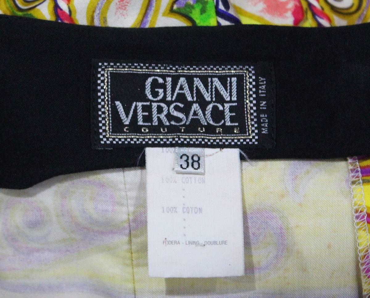 Women's Gianni Versace printed high waisted pants, c. 1992